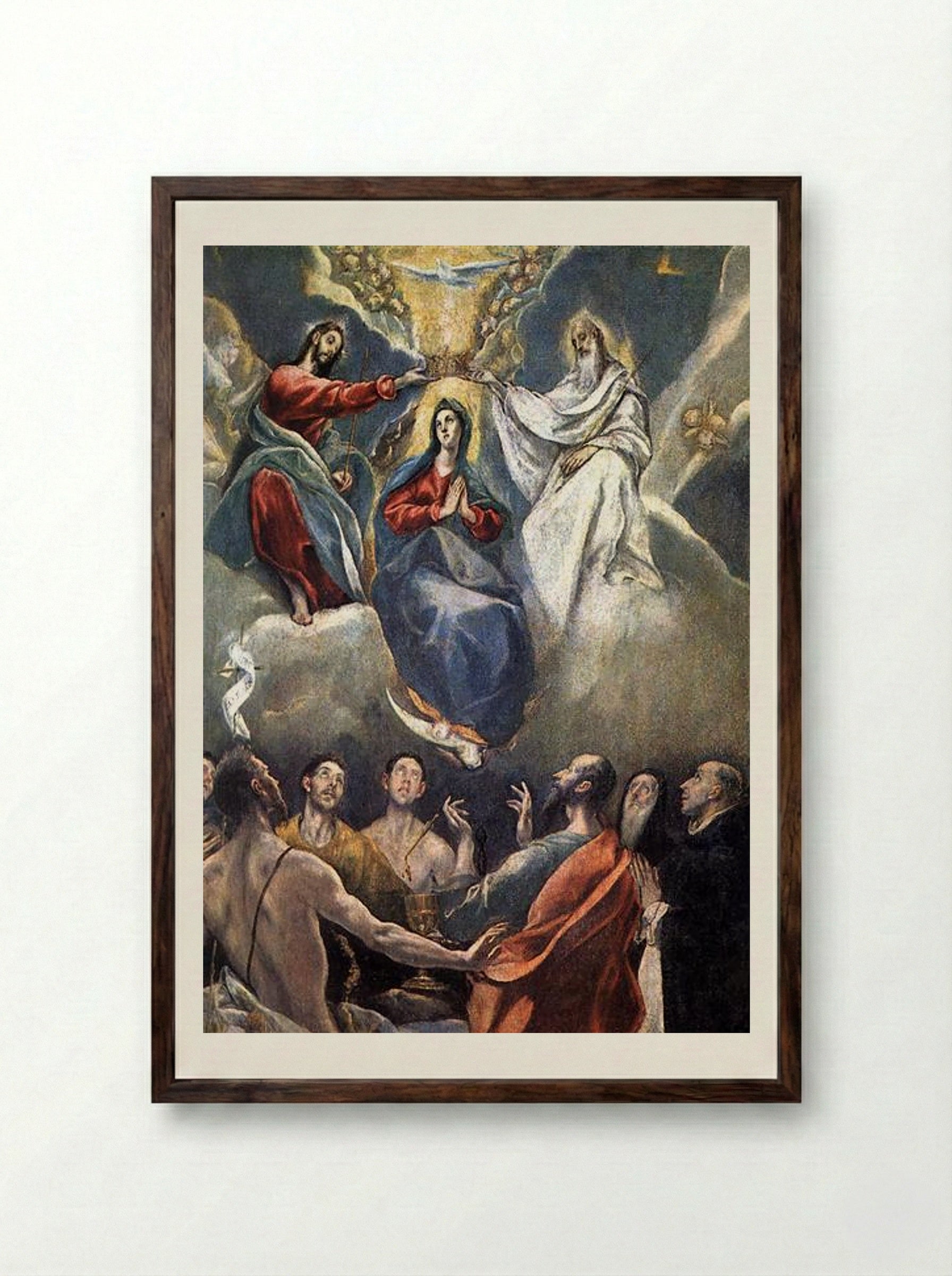 Coronation of the Virgin - El Greco - Framed Print Dark Wood