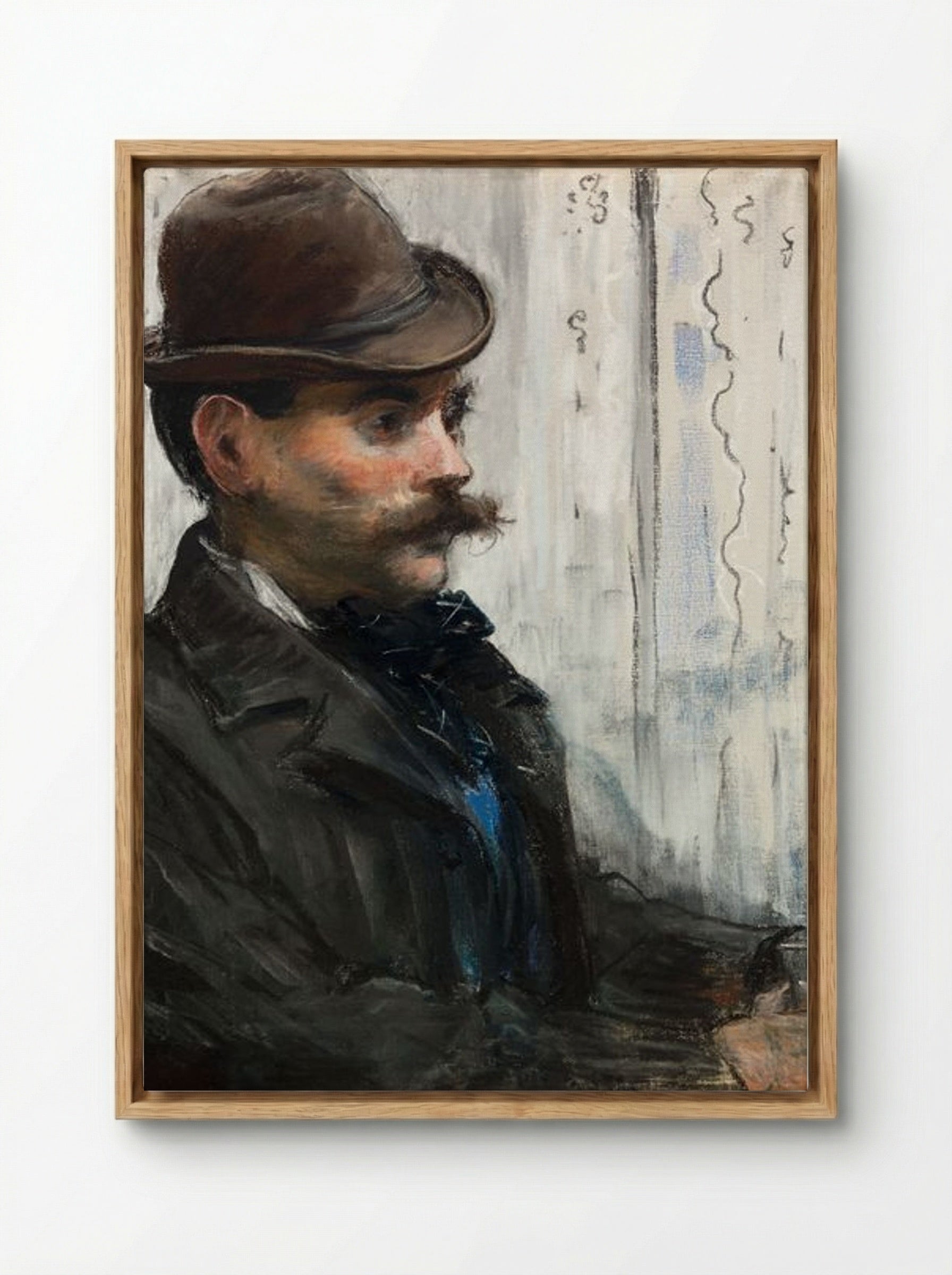 Portrait of Alphonse Maureau - Édouard Manet - Framed Canvas Wood