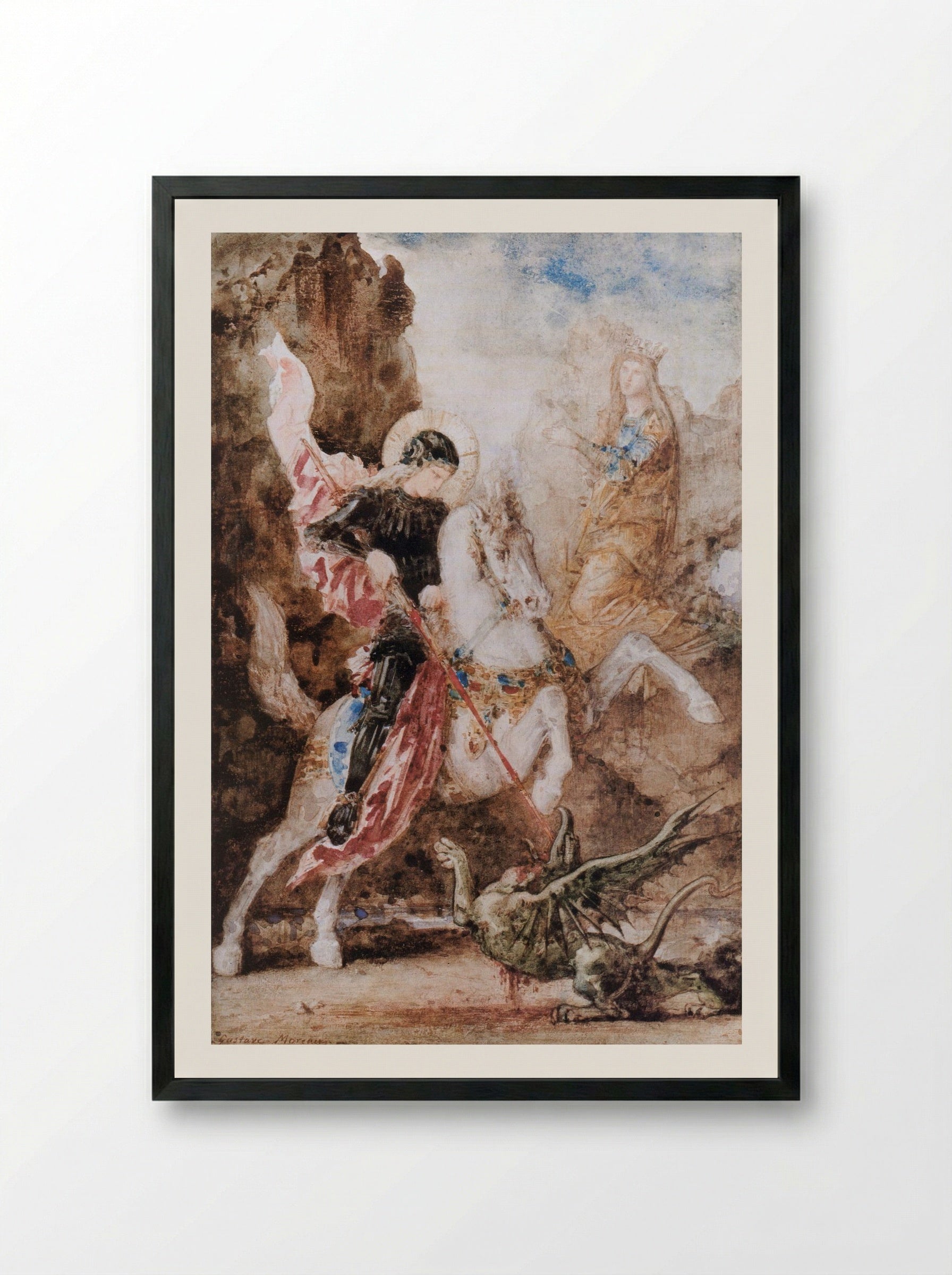 Saint George - Gustave Moreau - Framed Print Black