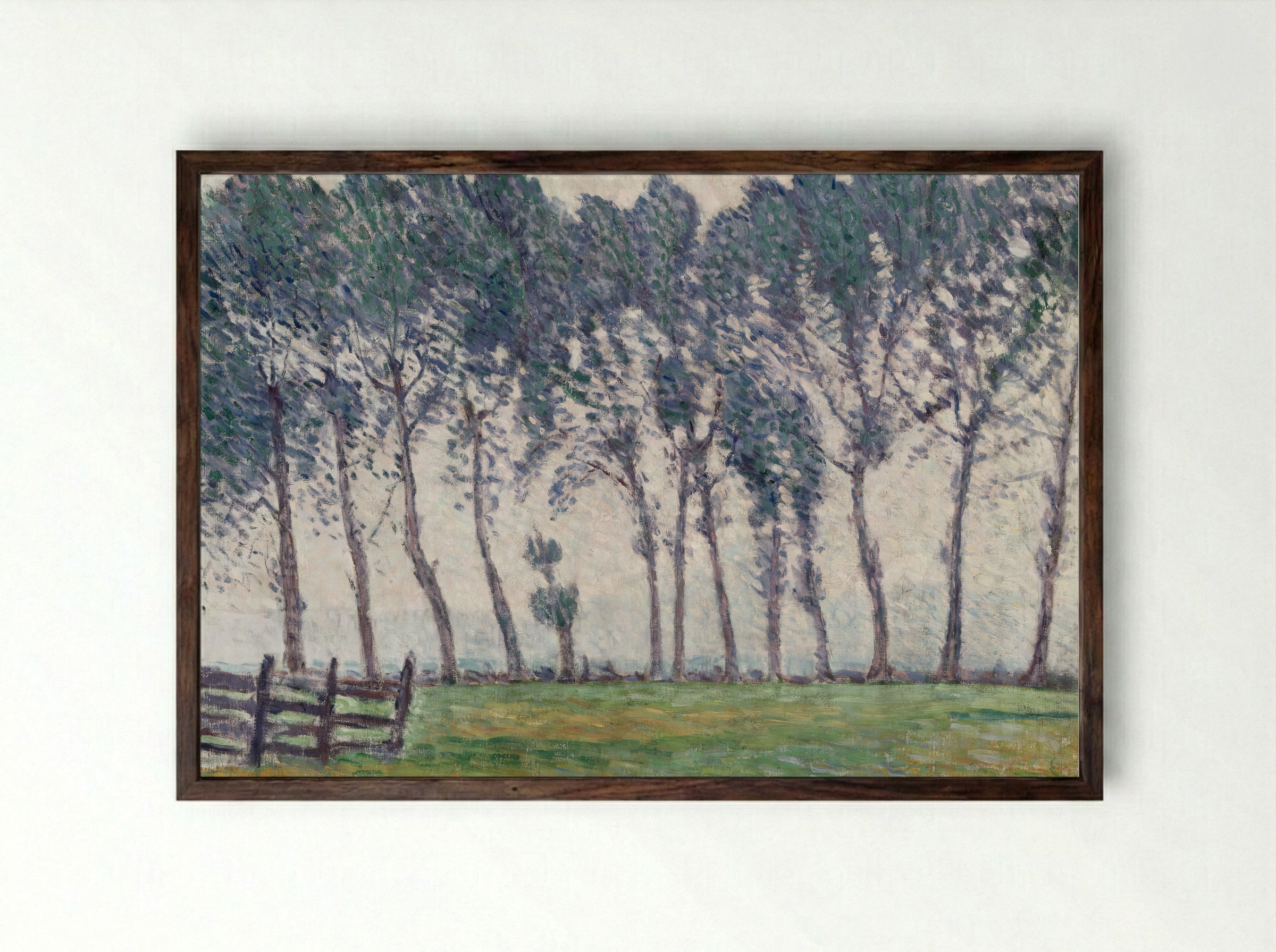 Rainy Weather at Hampton Court - Alfred William Finch - Framed Print Dark Wood