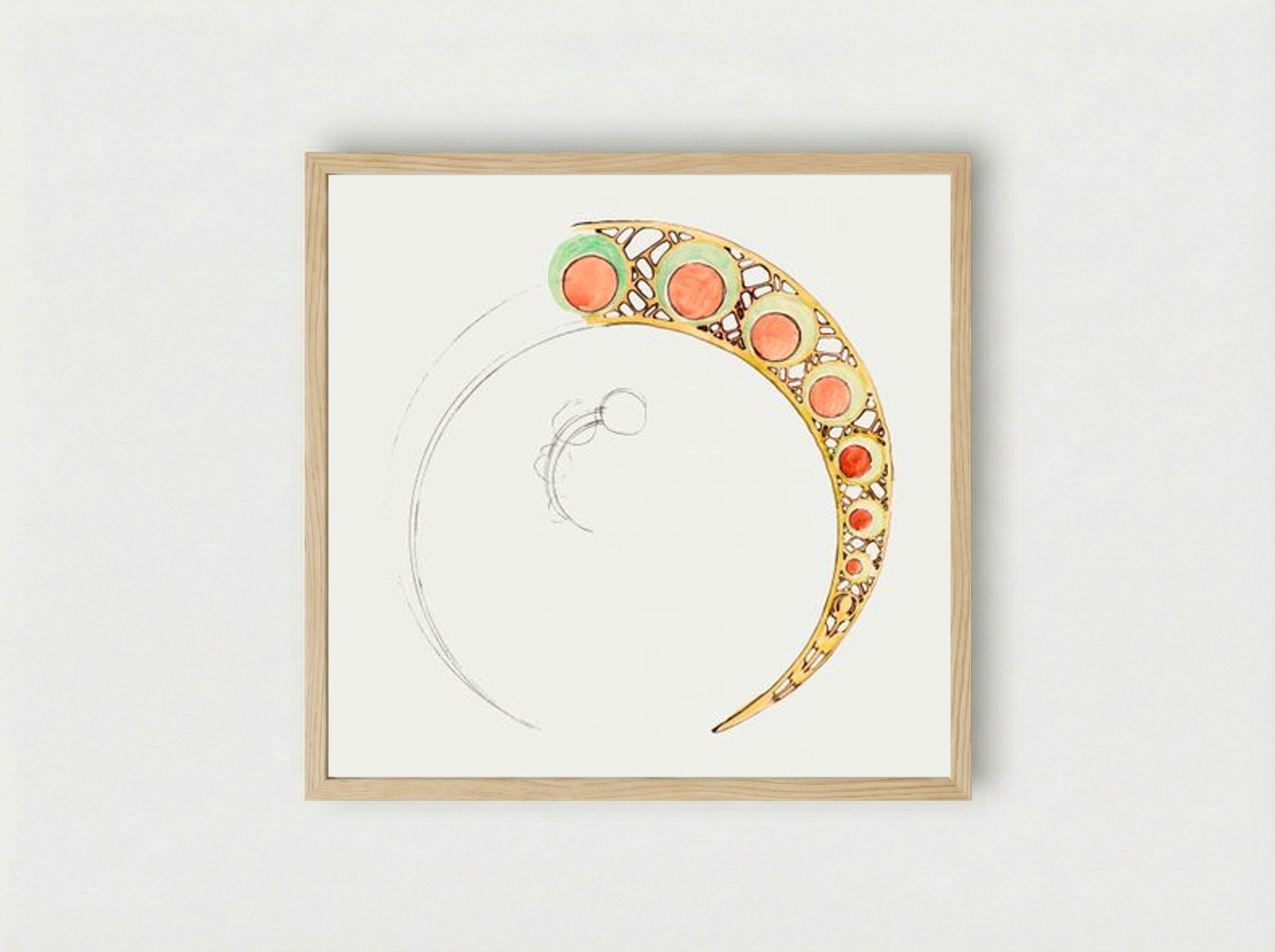 Design for Fouquet Boutique Hearth Frame - Alphonse Mucha - Framed Print Wood