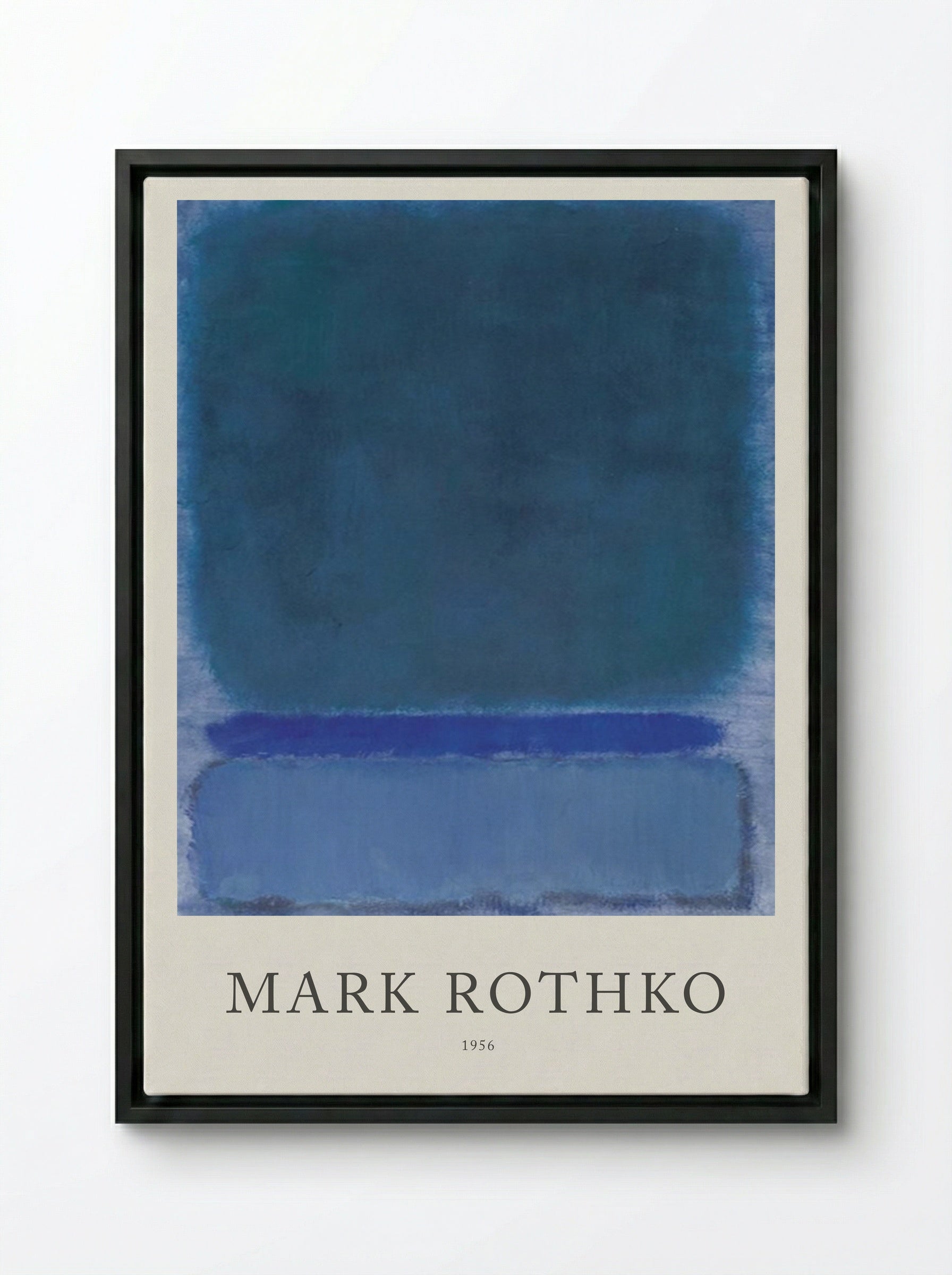 Untitled (Blue, Green and Blue) - Mark Rothko - Framed Canvas Black