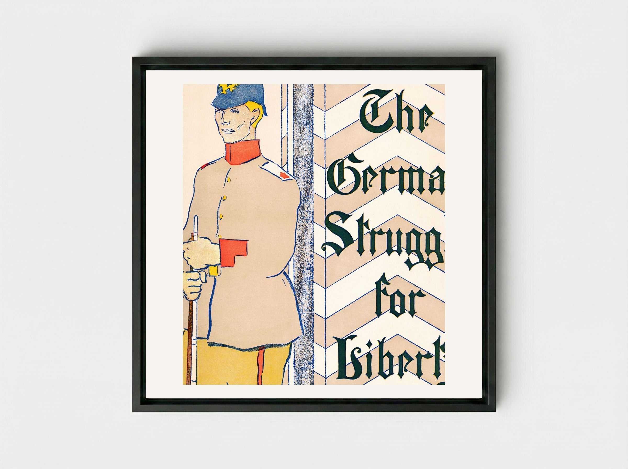 The German Struggle for Liberty - Edward Penfield - Framed Canvas Black