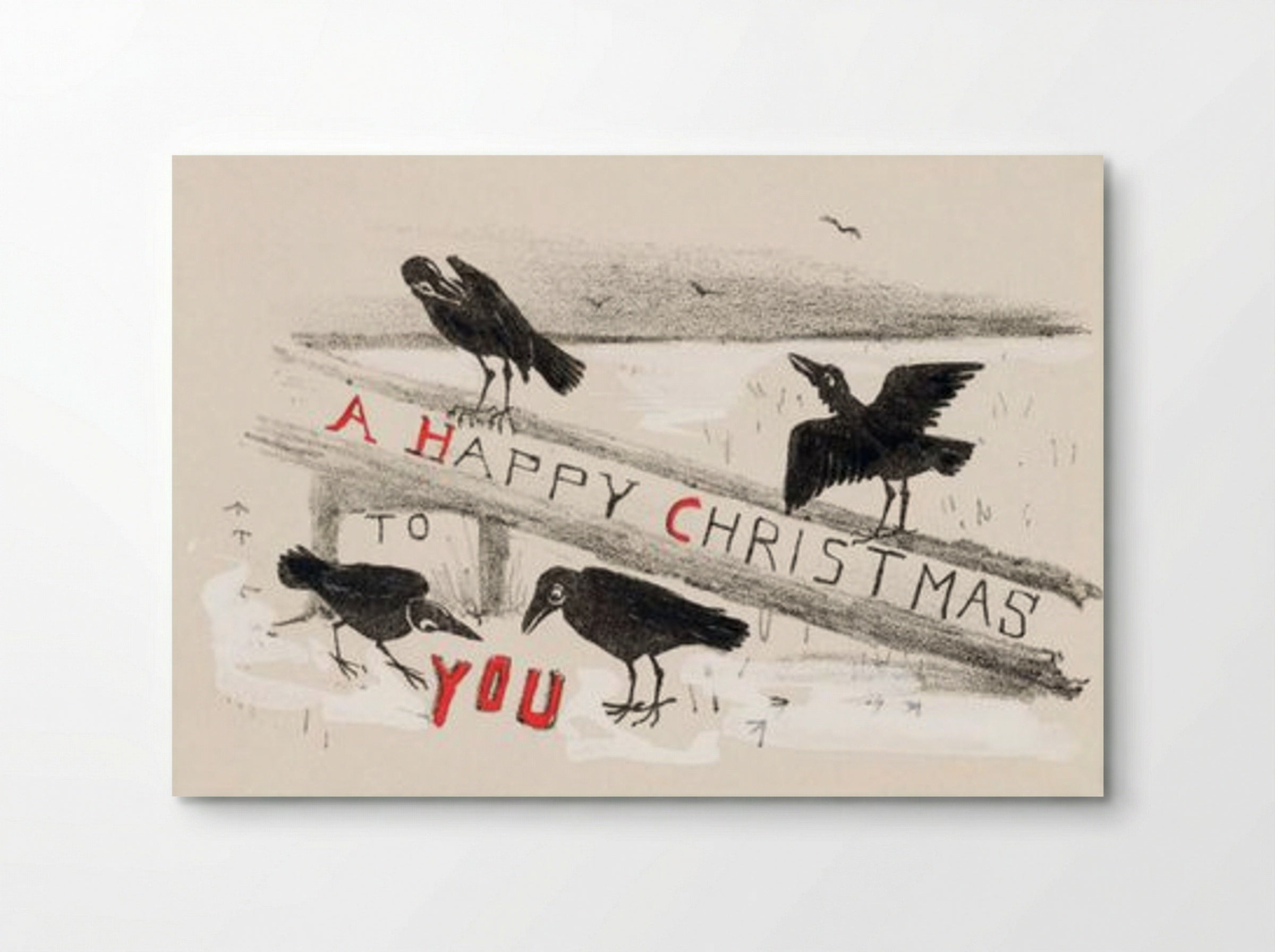 Christmas Card with Four Crows - Theo van Hoytema - Poster