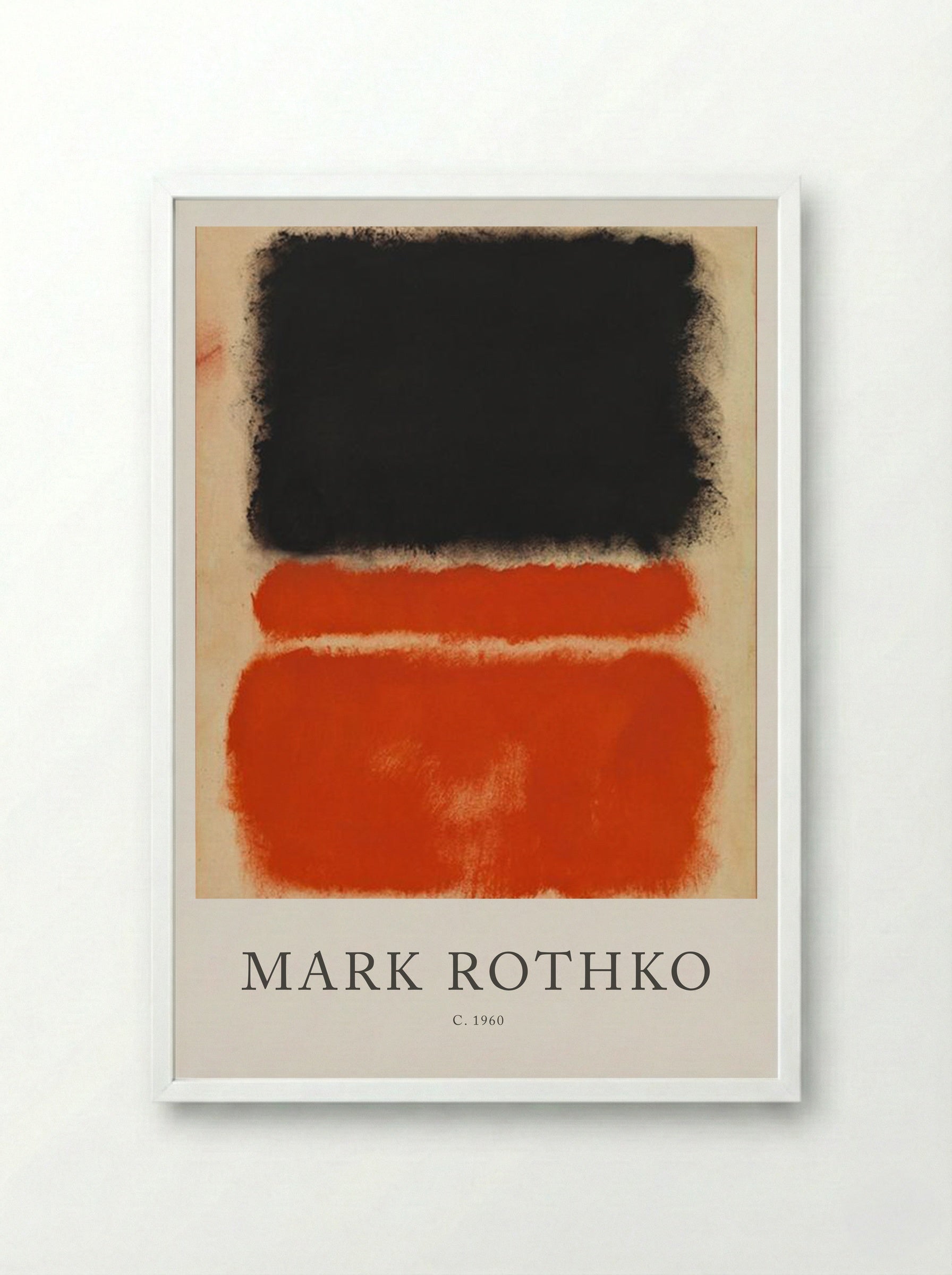 Untitled (Black and Red Bands) - Mark Rothko - Framed Print White