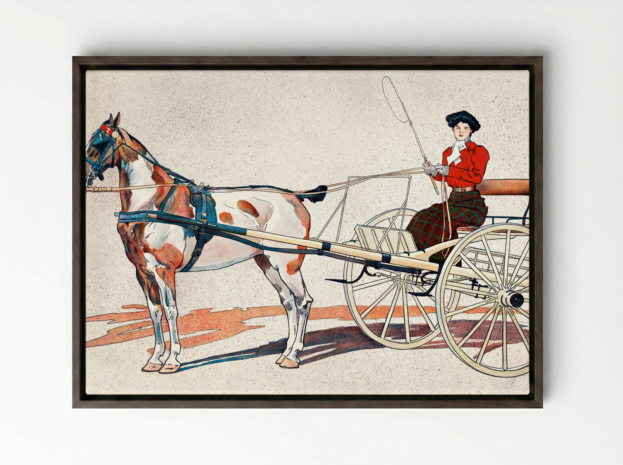 A Kentucky Breaking Cart - Edward Penfield - Framed Canvas Dark Wood