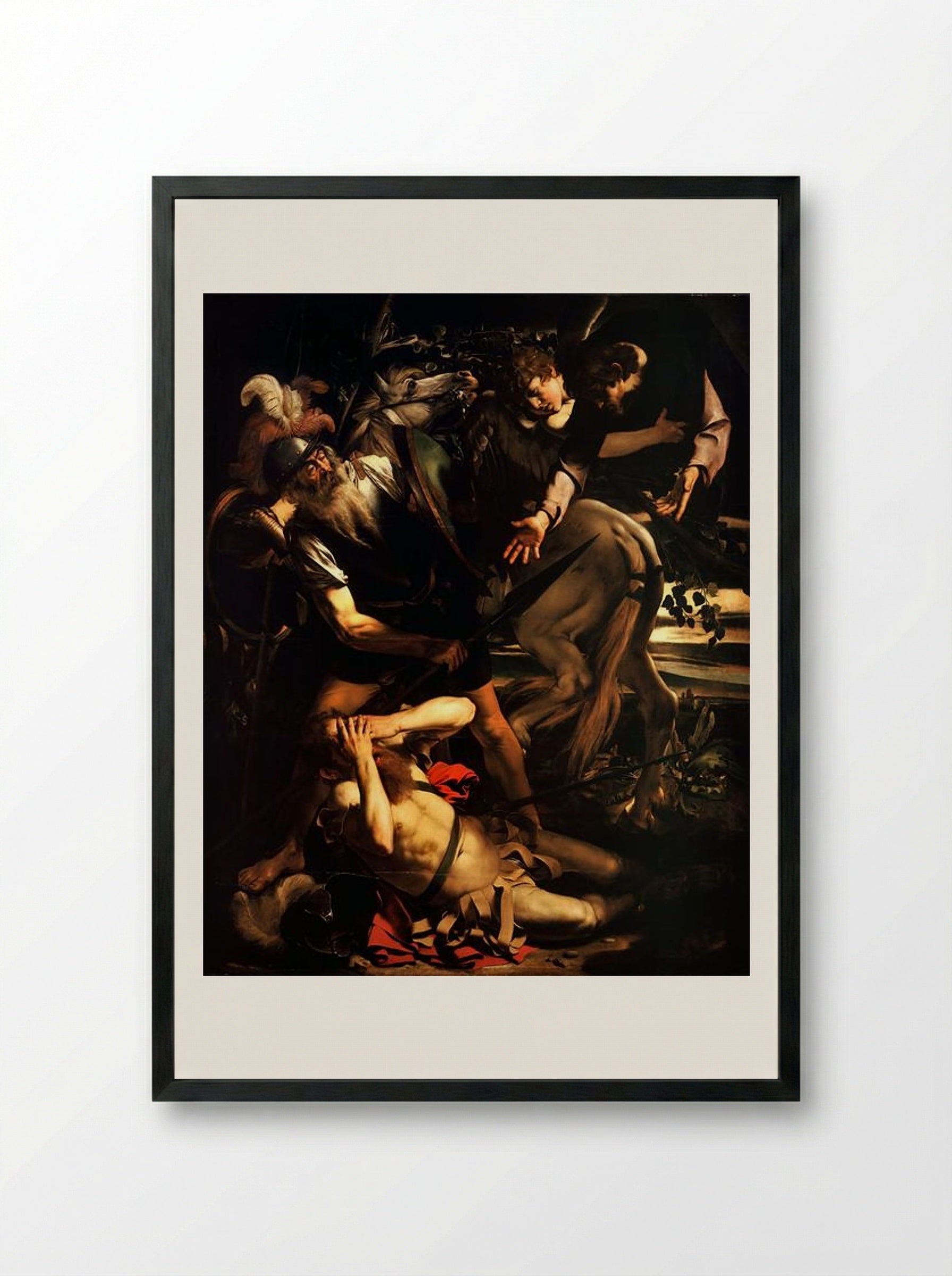 The Conversion of Saint Paul - Caravaggio - Framed Print Black