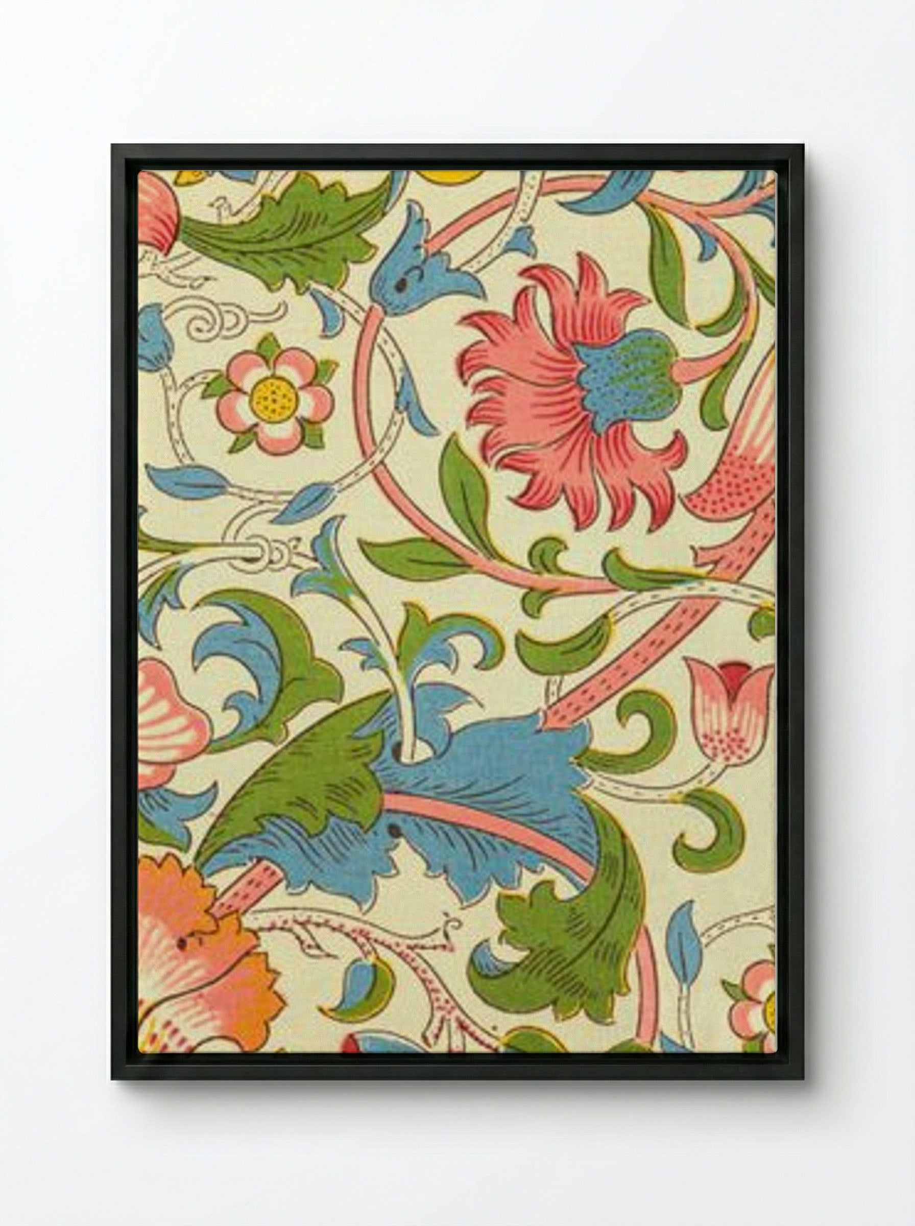 Lodden - William Morris - Framed Canvas Black