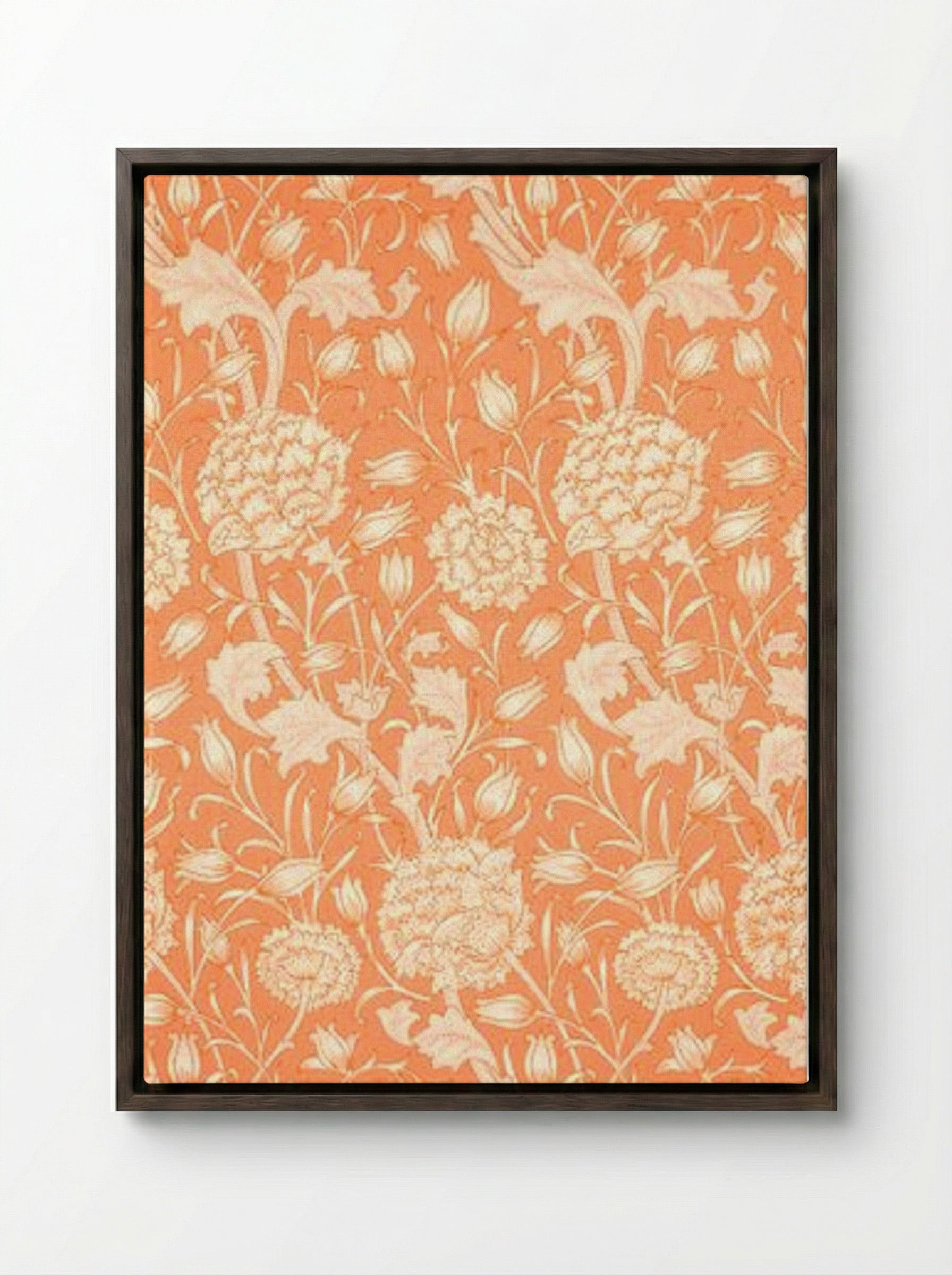 Wild Tulip - William Morris - Framed Canvas Dark Wood