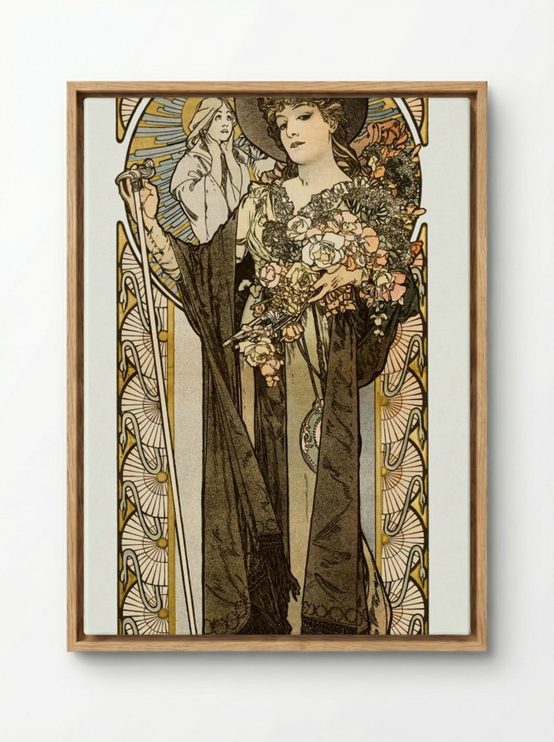 La Tosca (Sarah Bernhardt) - Alphonse Mucha - Framed Canvas Wood