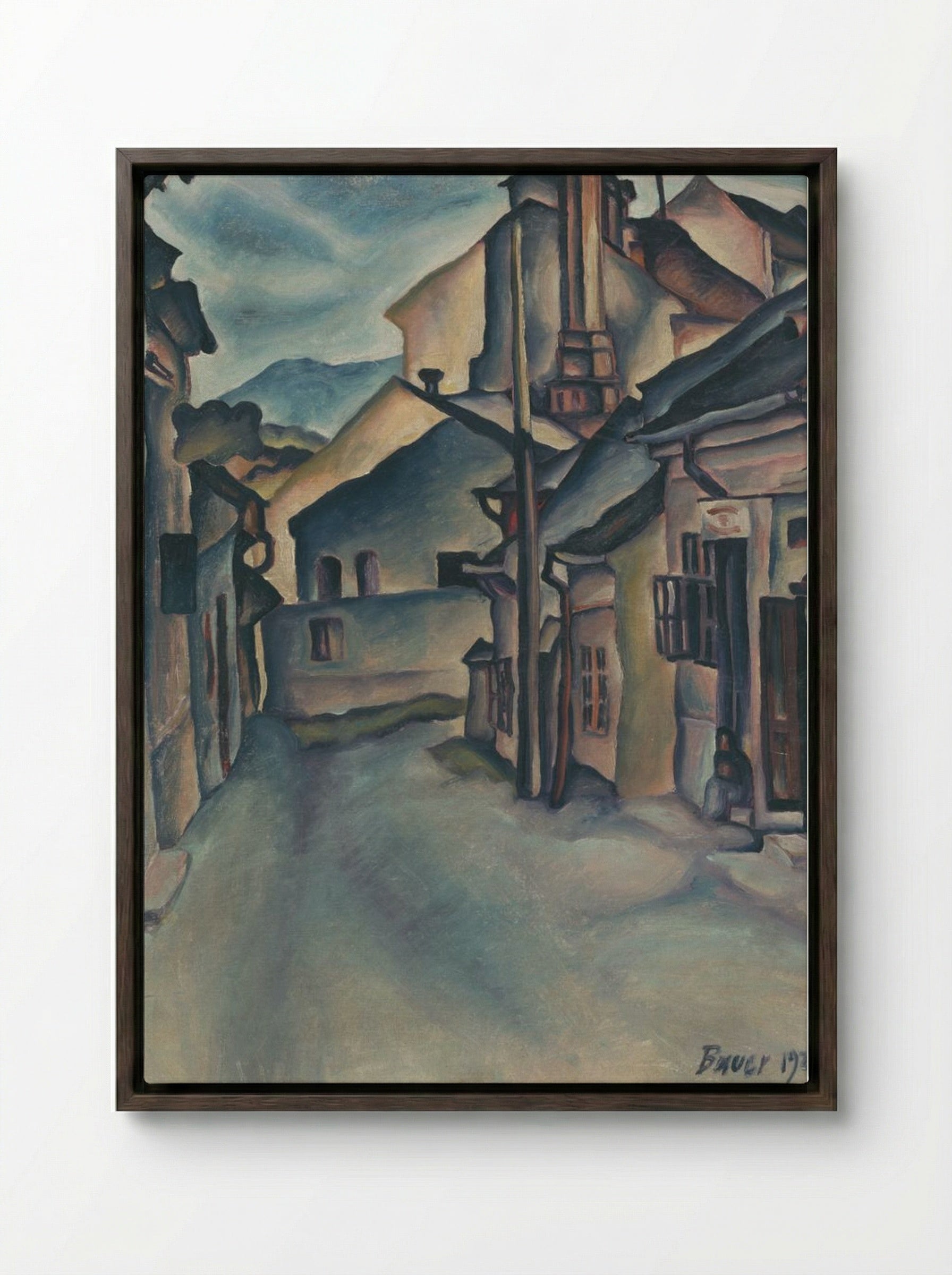 Alley - Konstantin Bauer - Framed Canvas Dark Wood