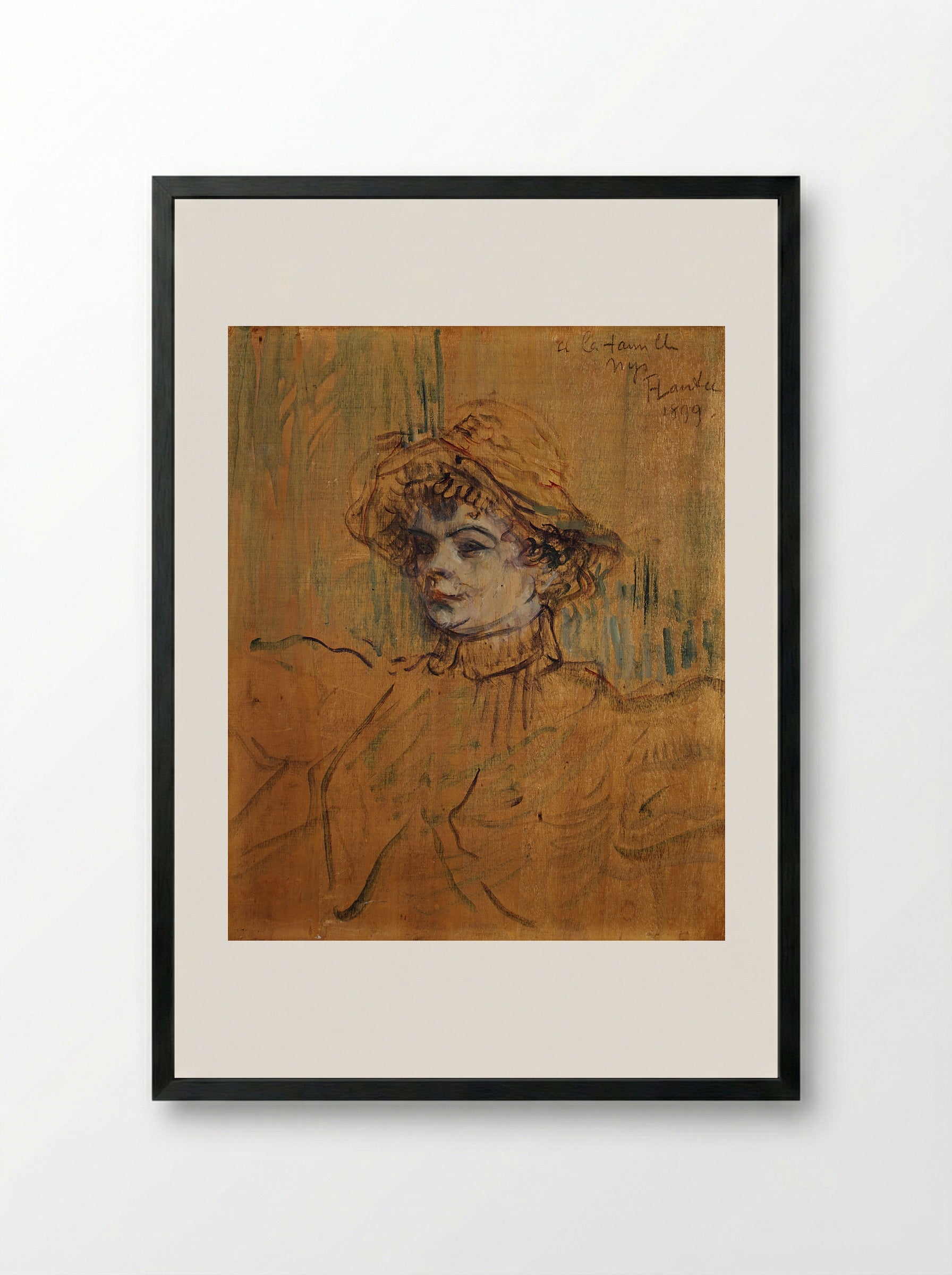Mademoiselle Nys - Henri de Toulouse-Lautrec - Framed Print Black