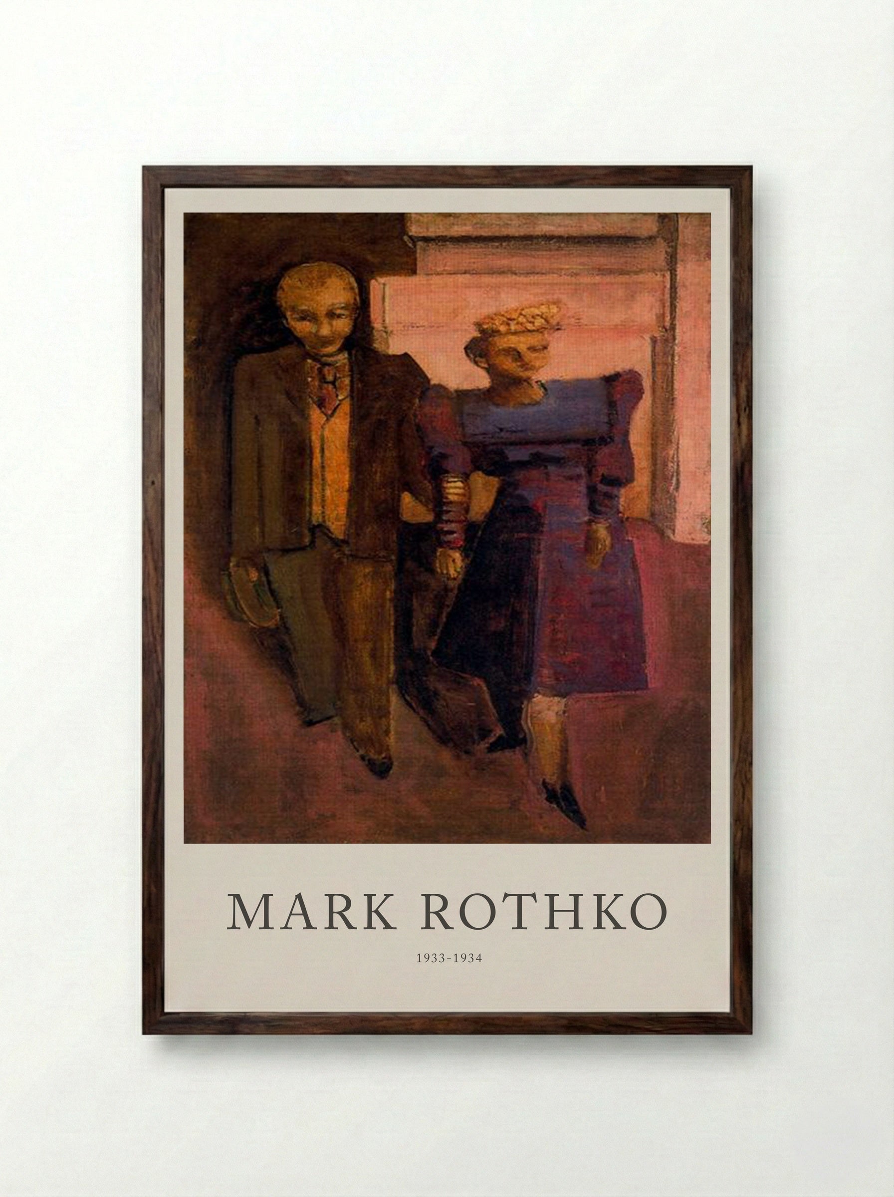 Untitled (Couple in Cityscape) - Mark Rothko - Framed Print Dark Wood