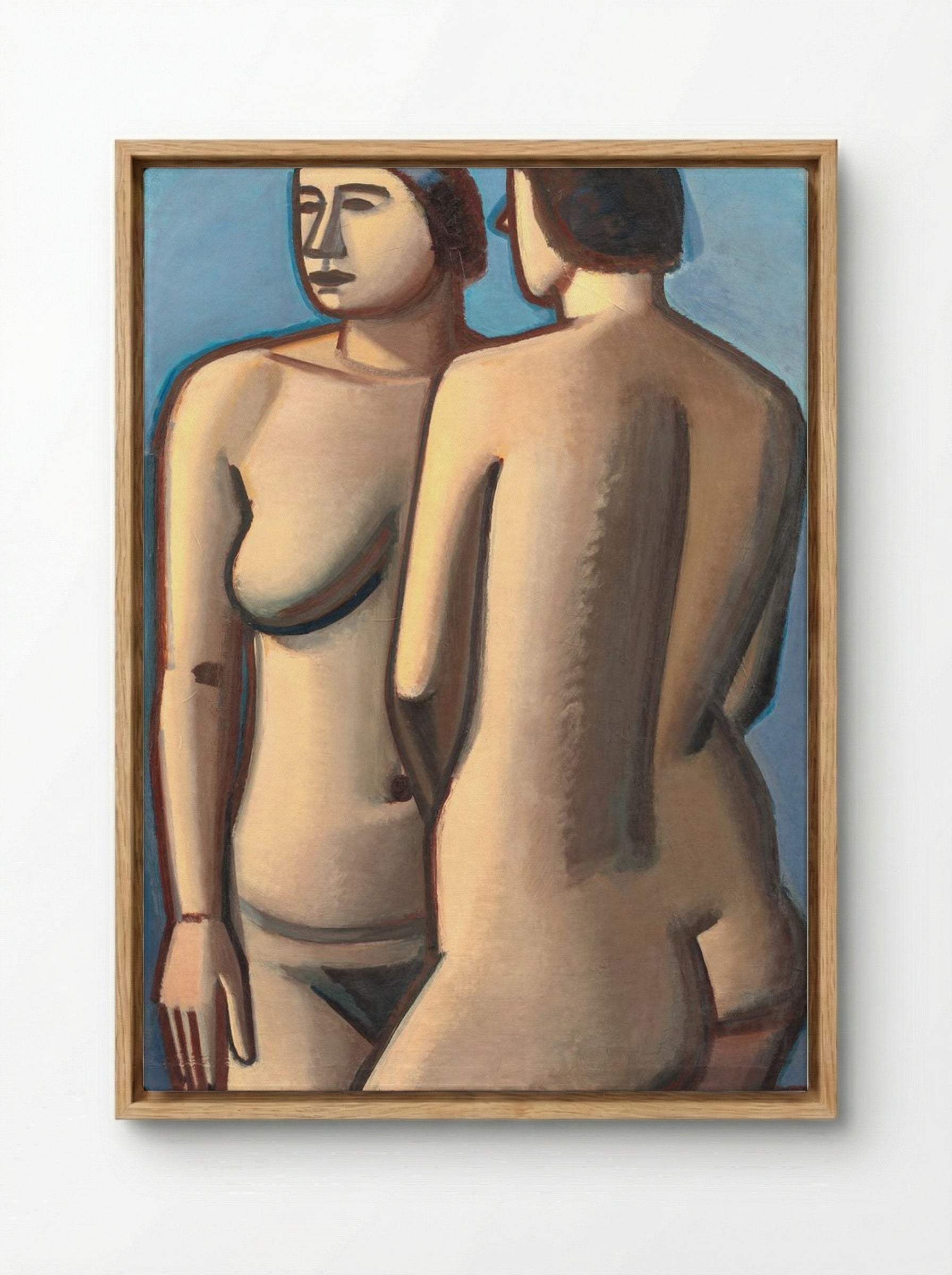 Two Female Nudes - Vilhelm Lundstrøm - Framed Canvas Wood