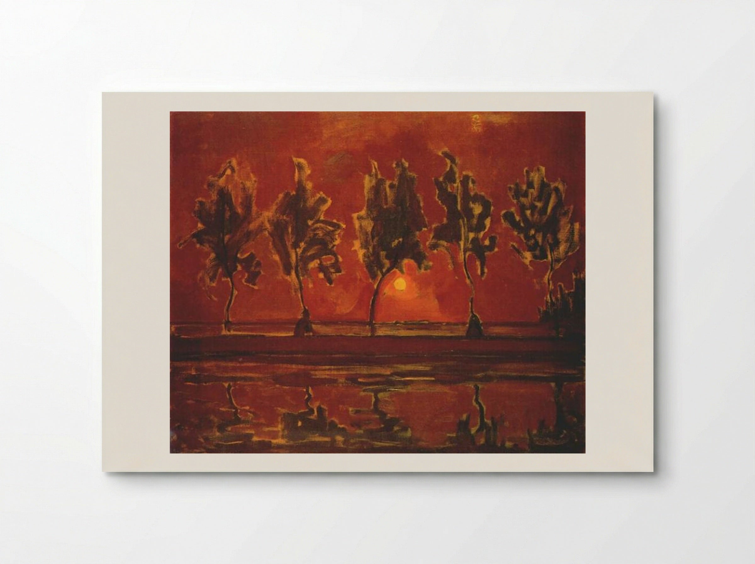 Trees by the Gein at Moonrise - Piet Mondrian - Poster