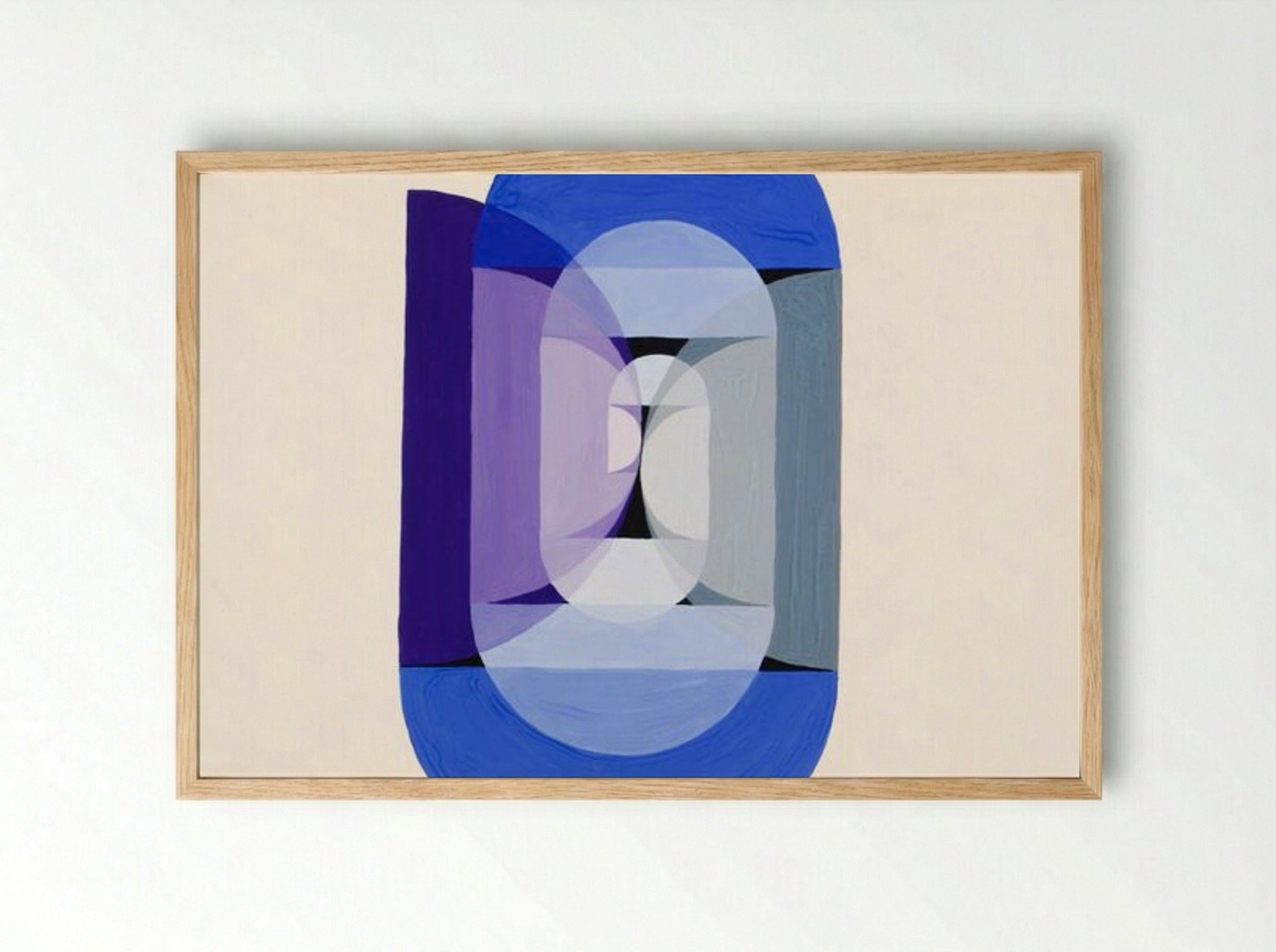 Blue, Gray, Violet Wheel - Joseph Schillinger - Framed Print Wood