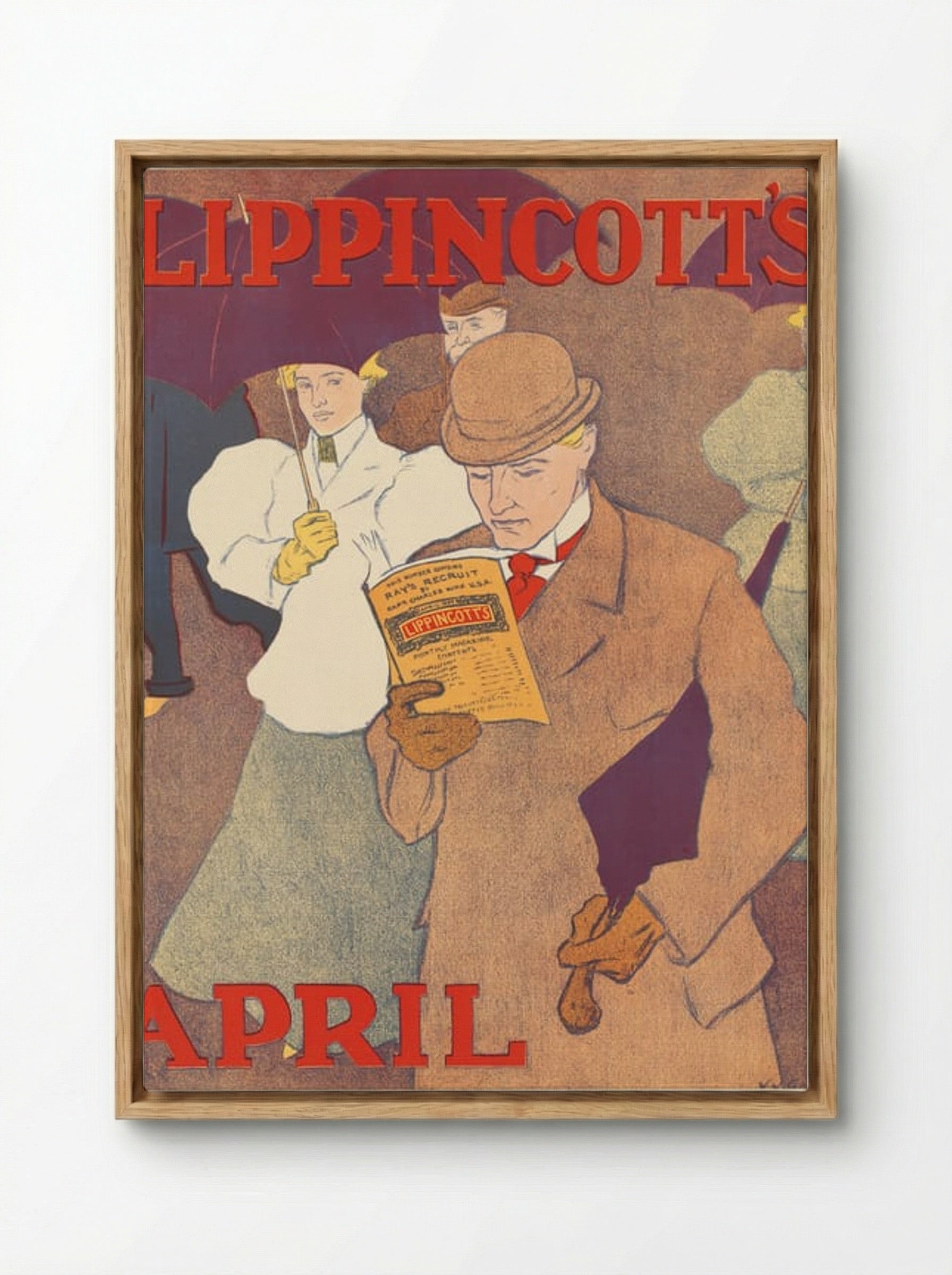 Lippincott's, April - Edward Penfield - Framed Canvas Wood