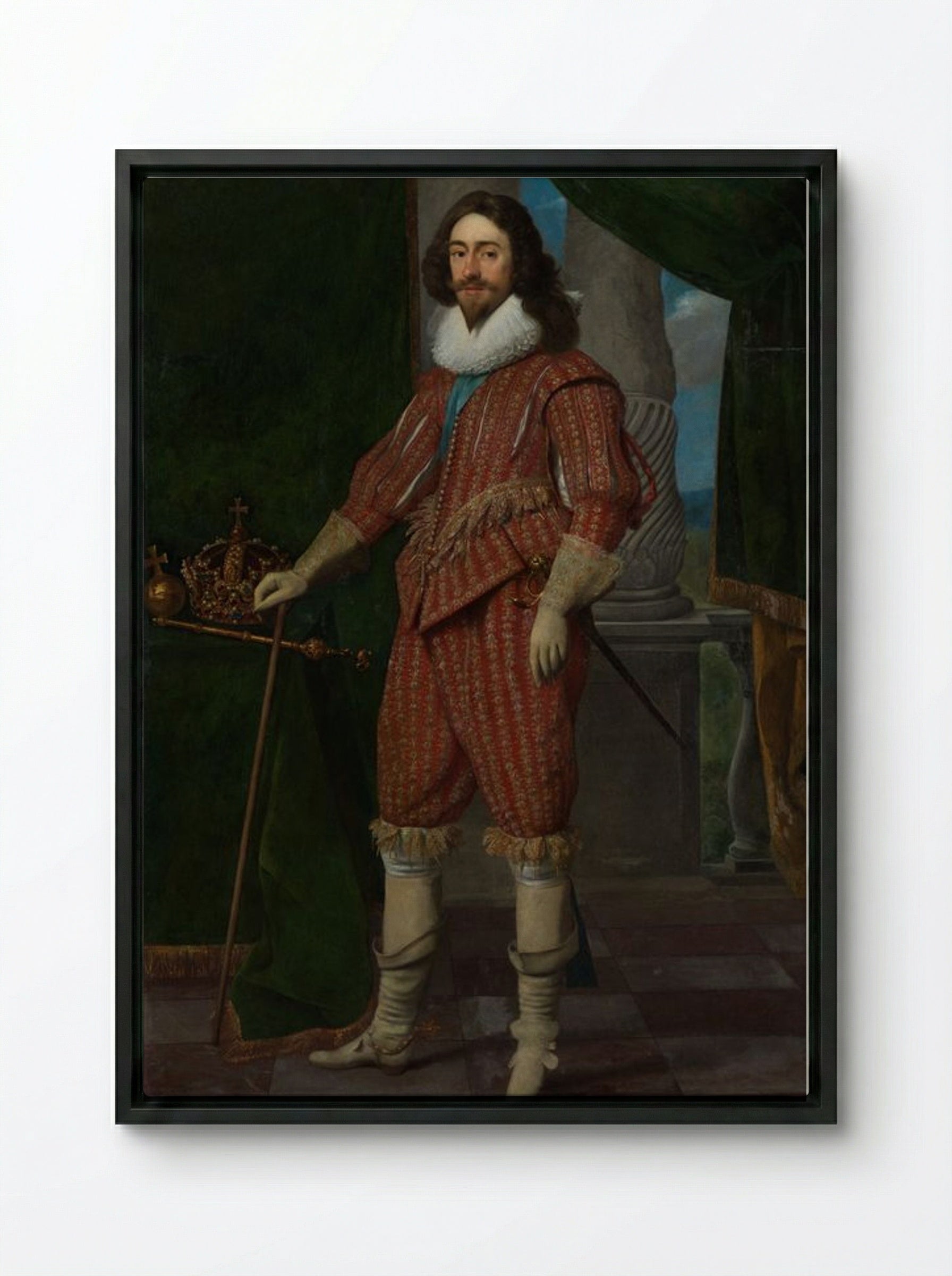 Charles I, King of England - Daniel Mijtens - Framed Canvas Black