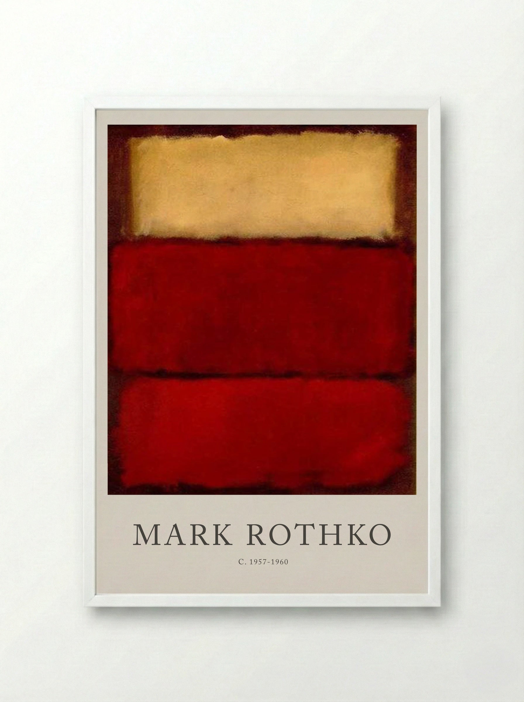 Untitled (Three Rectangles) - Mark Rothko - Framed Print White