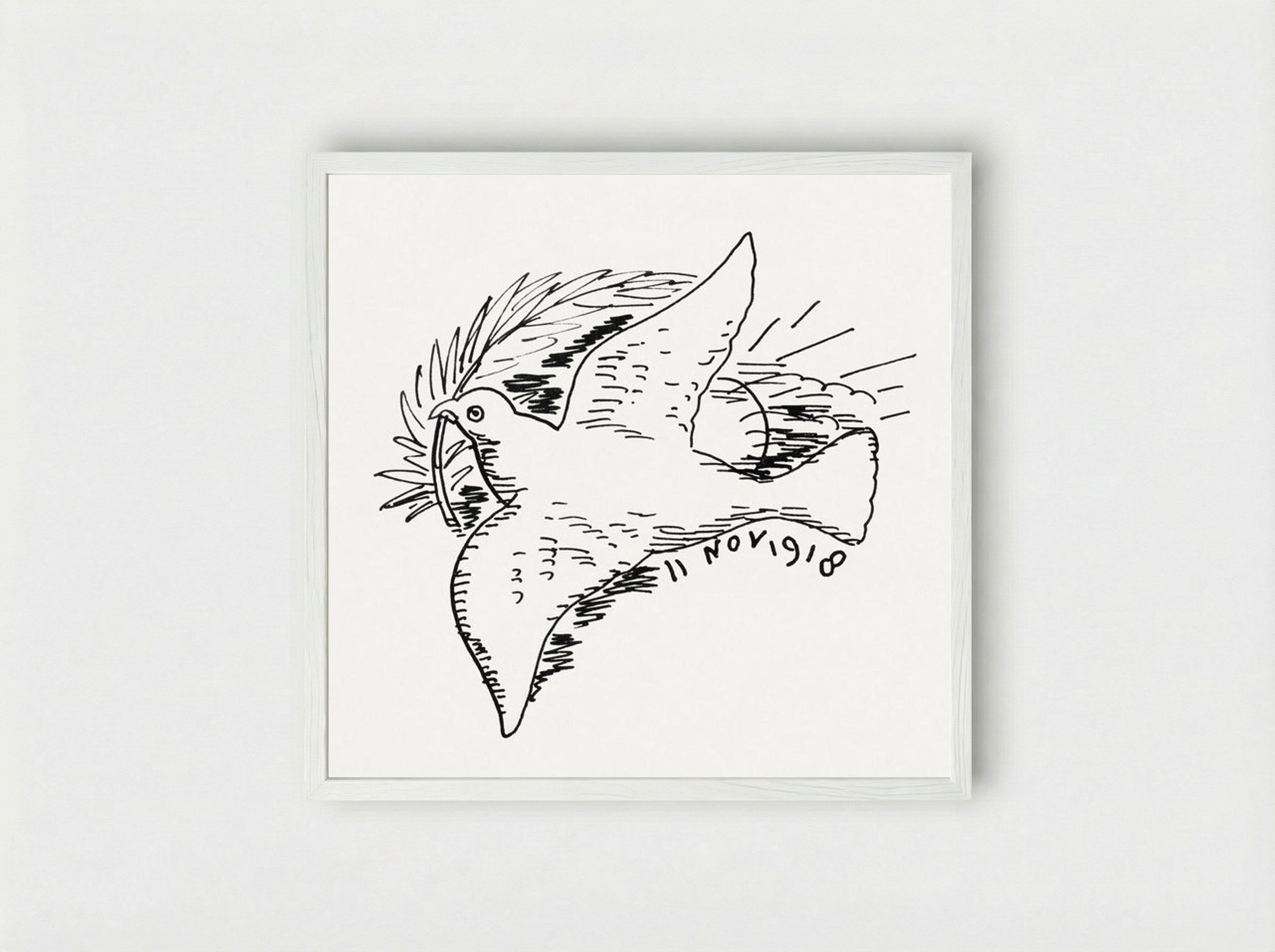 Peace Dove - Leo Gestel - Framed Print White