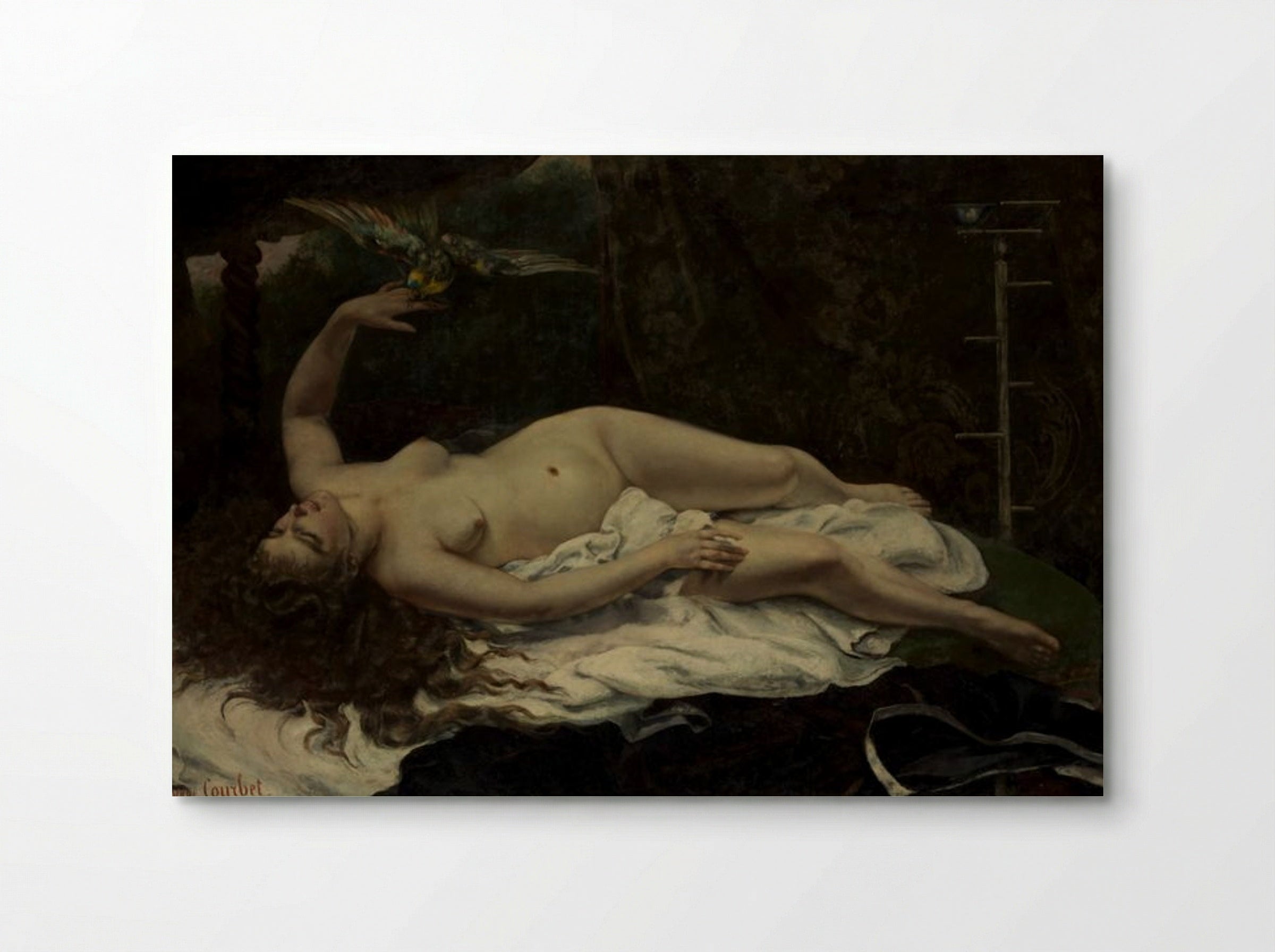 Woman with a Parrot - Gustave Courbet - Poster