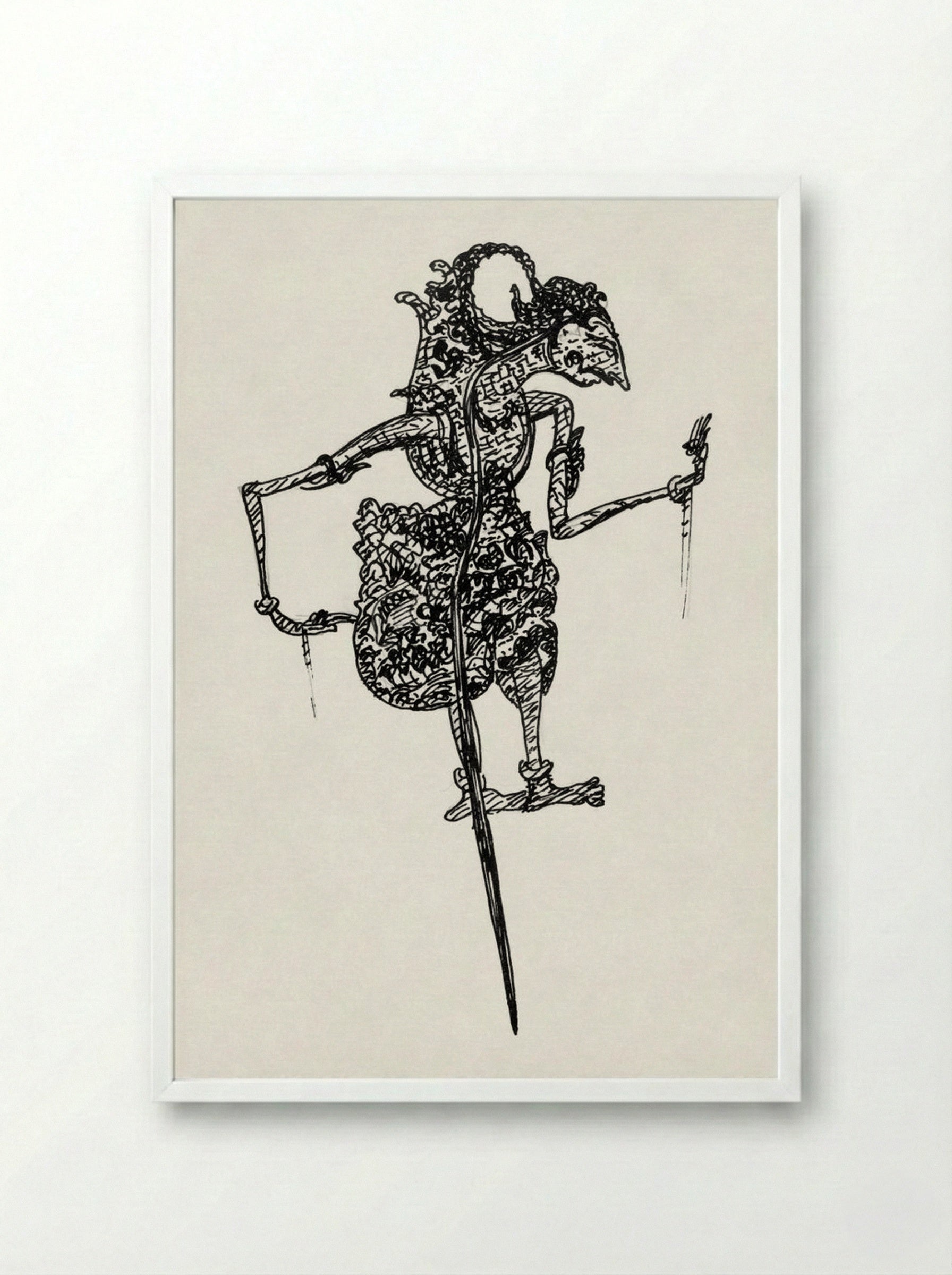 Wajangpop (Wayang Puppet) - Leo Gestel - Framed Print White