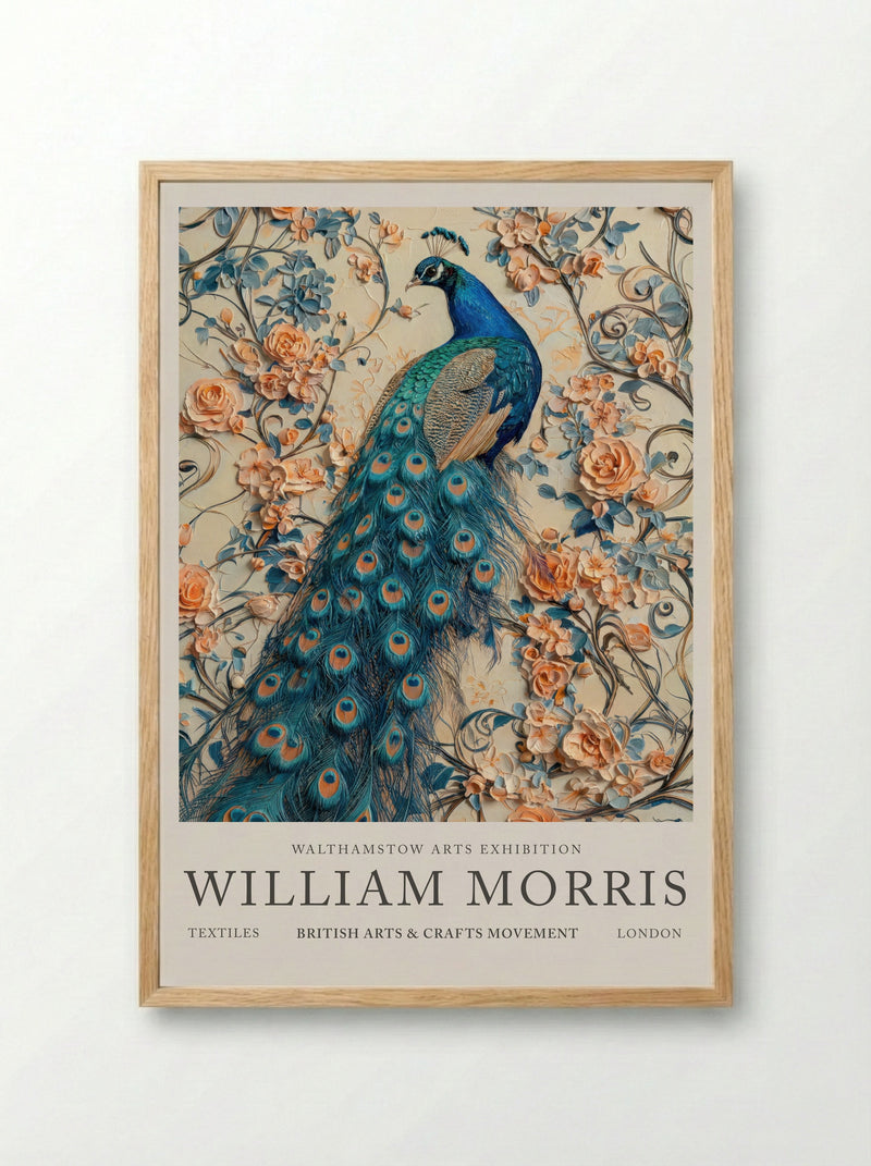 Peacock Splendor - William Morris - Framed Print Wood