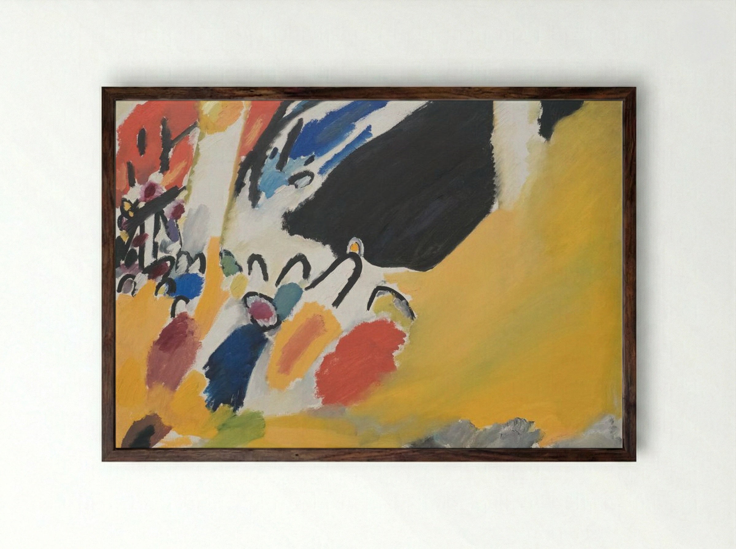 Impression III (Concert) - Wassily Kandinsky - Framed Print Dark Wood