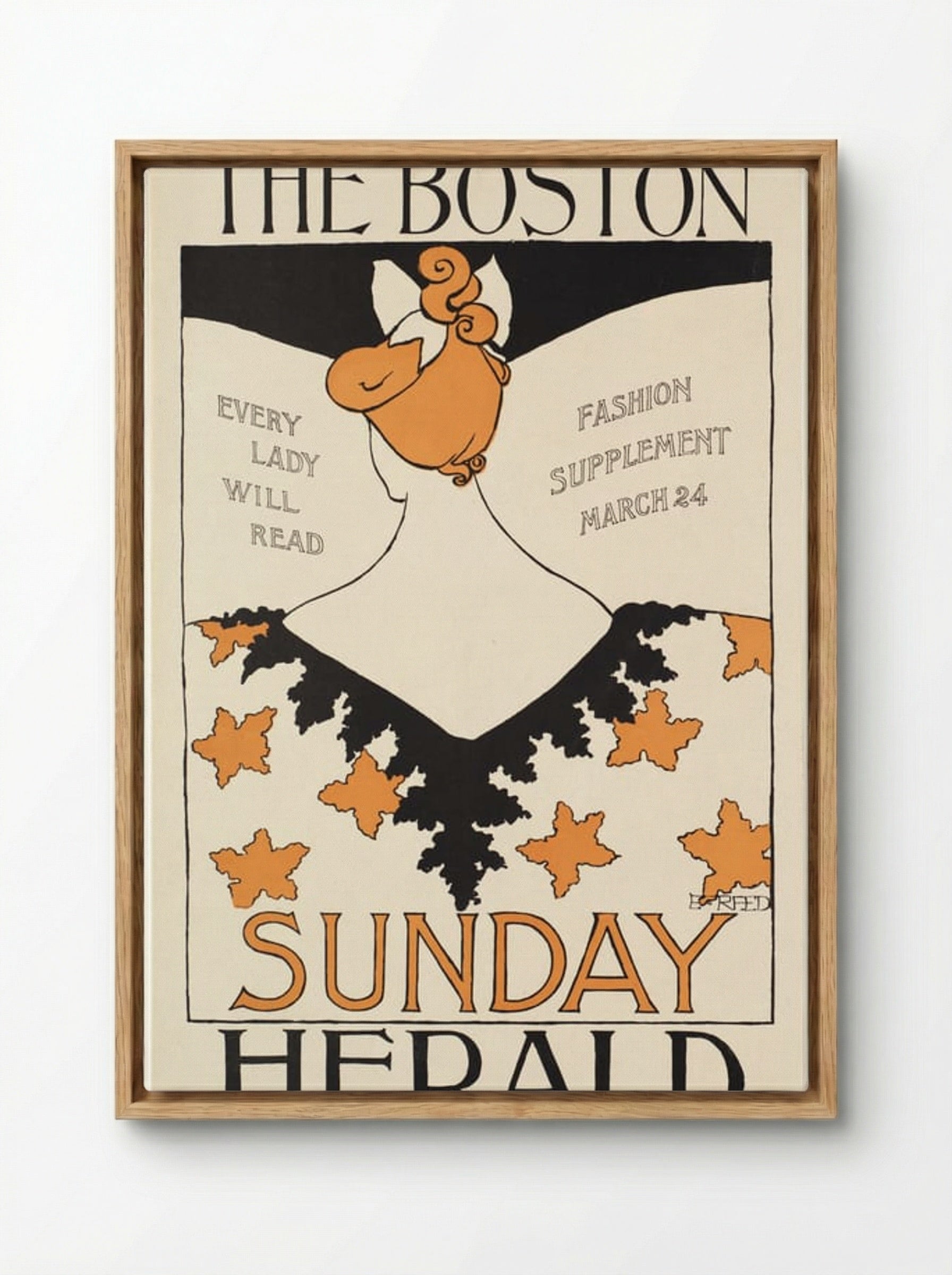 The Boston Sunday Herald, Fashion Supplement, March 24 - Ethel Reed - Framed Canvas Wood