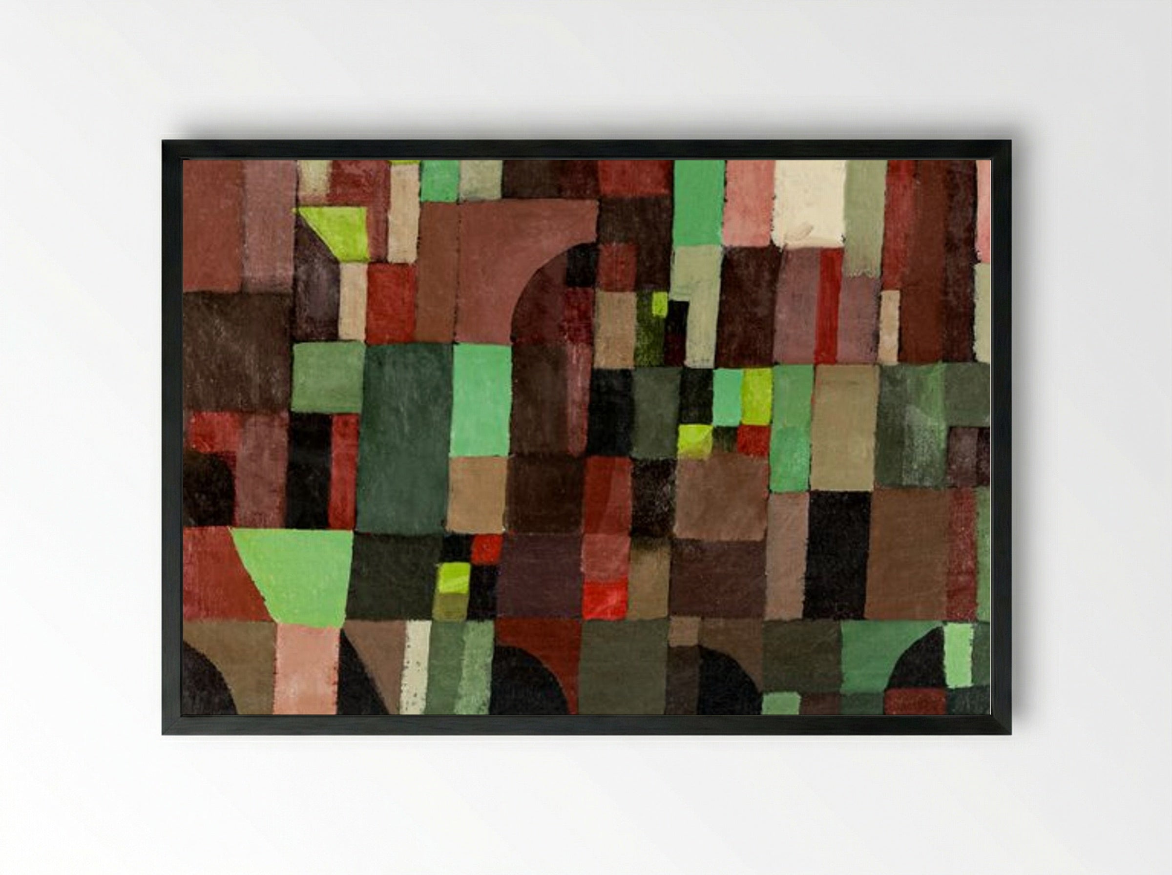 Red and Green Architecture - Paul Klee - Framed Print Black