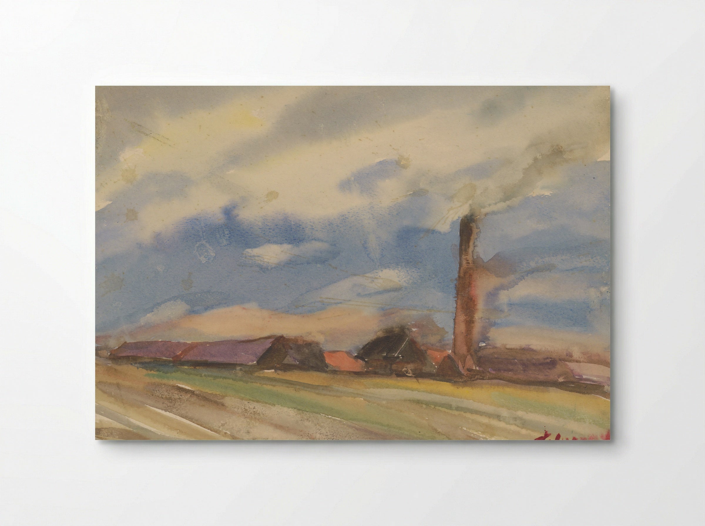 Brown Village, View from the Fields - Zolo Palugyay - Poster