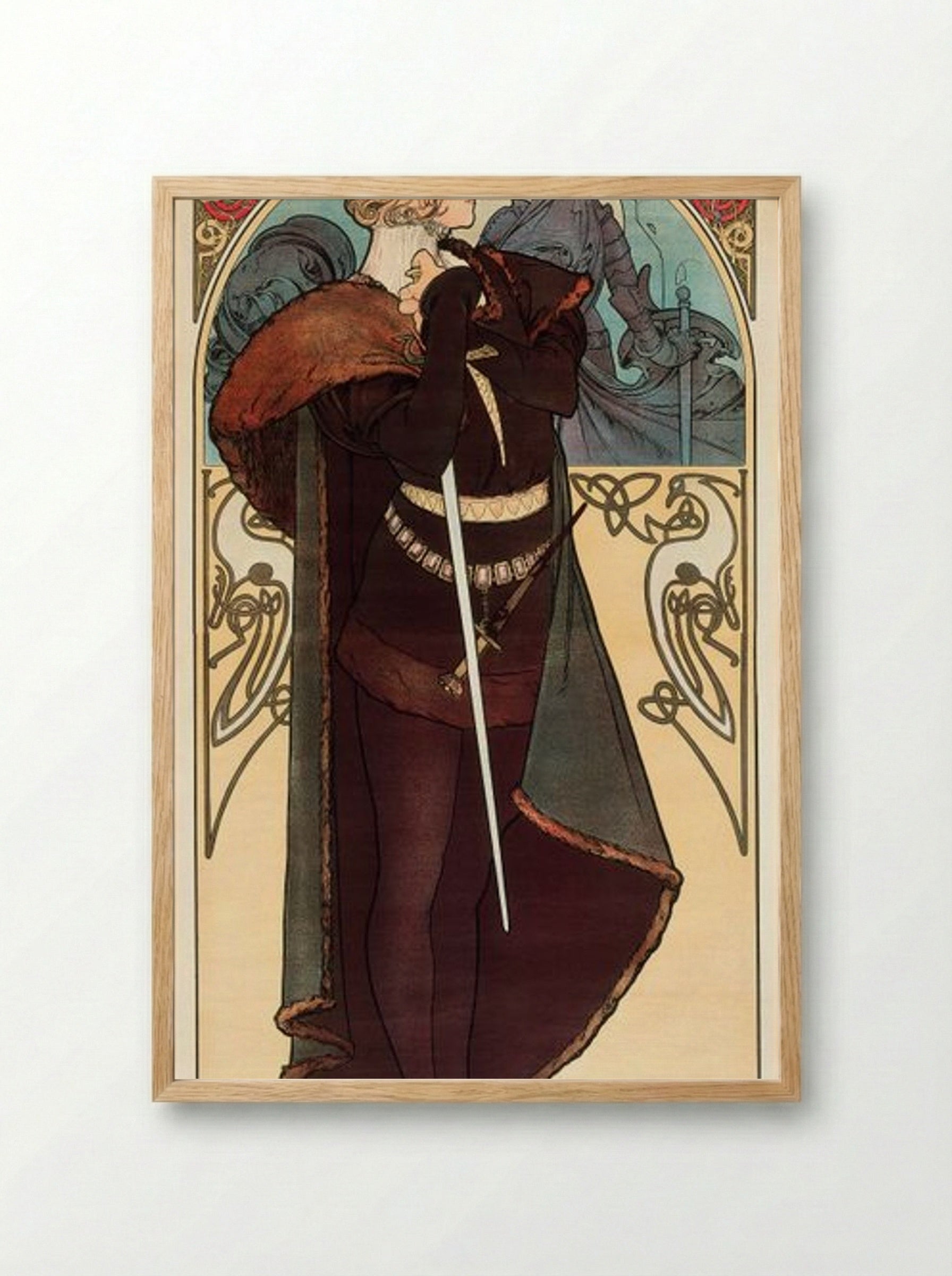 Hamlet, Sarah Bernhardt - Alphonse Mucha - Framed Print Wood