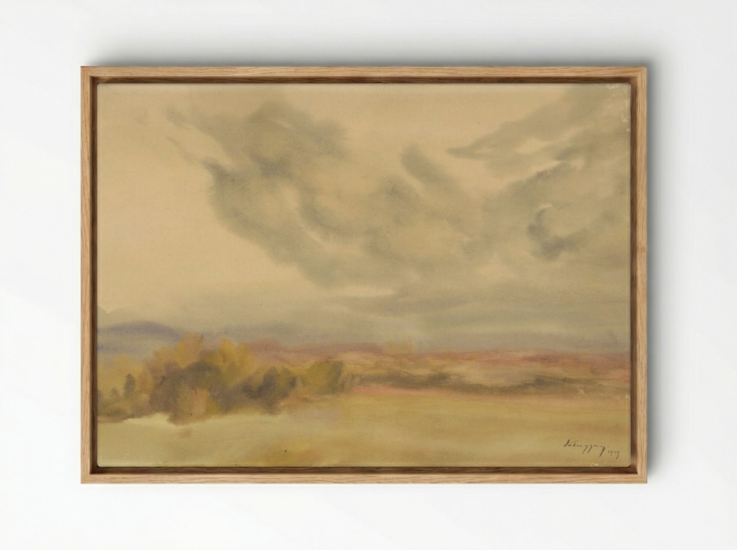 Clouds Over a Plain - Zolo Palugyay - Framed Canvas Wood