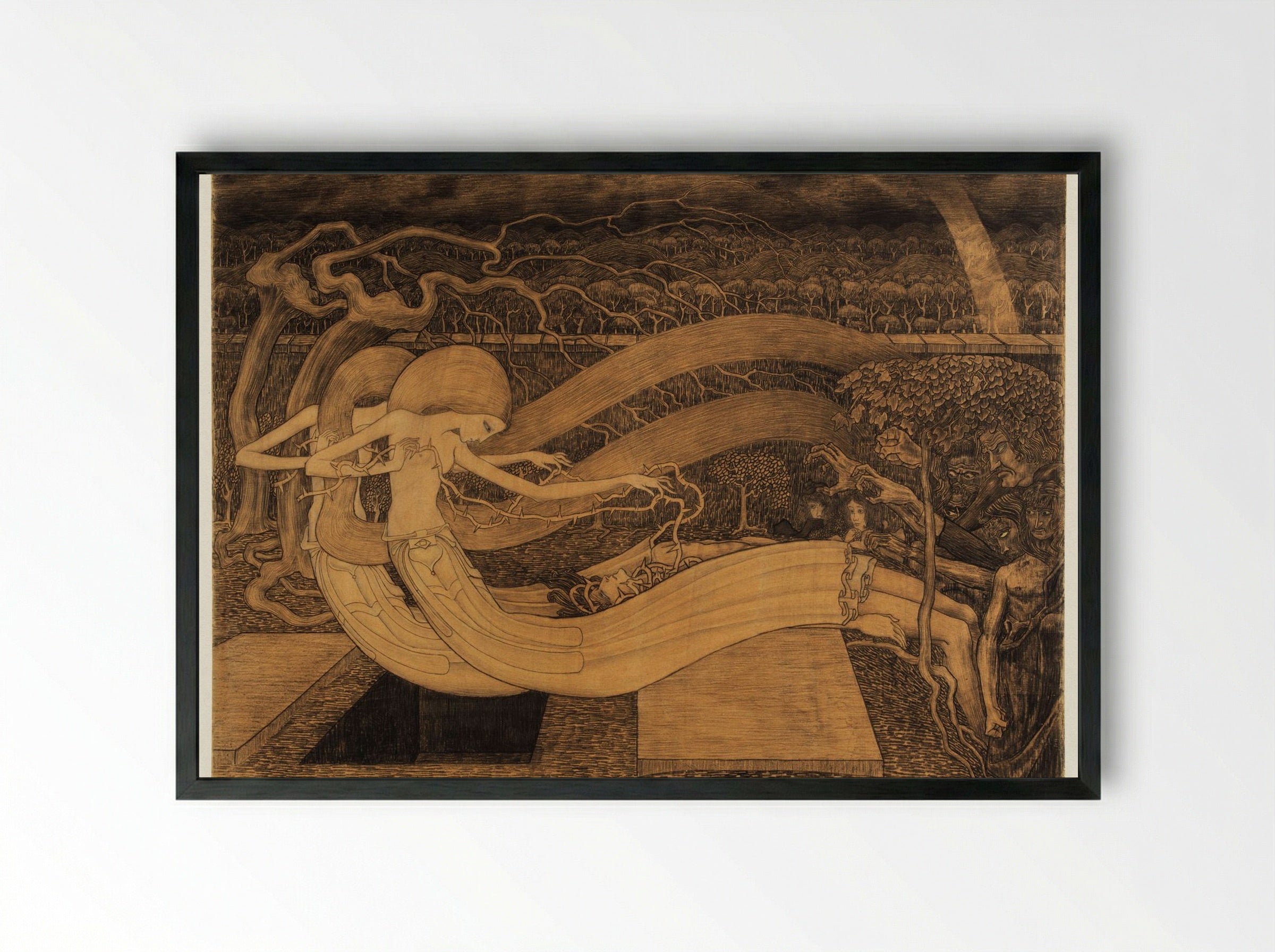 O Grave, Where is Thy Victory? - Jan Toorop - Framed Print Black