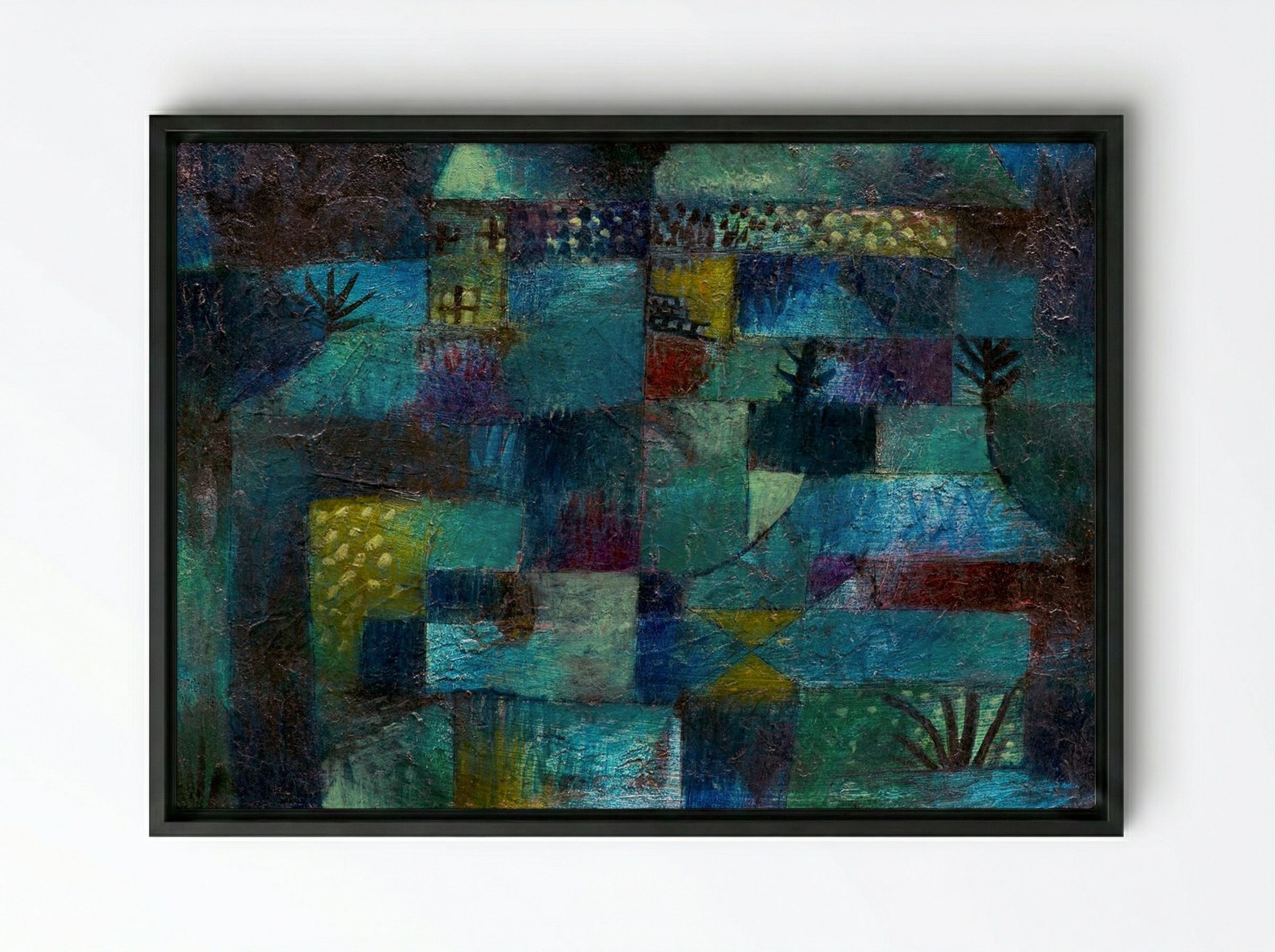 Terraced Garden - Paul Klee - Framed Canvas Black