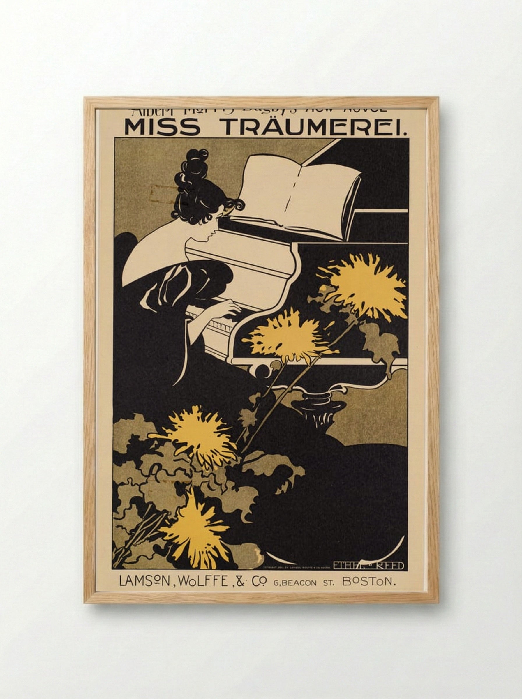 Miss Traumerei (Albert Morris Bagby's New Novel) - Ethel Reed - Framed Print Wood