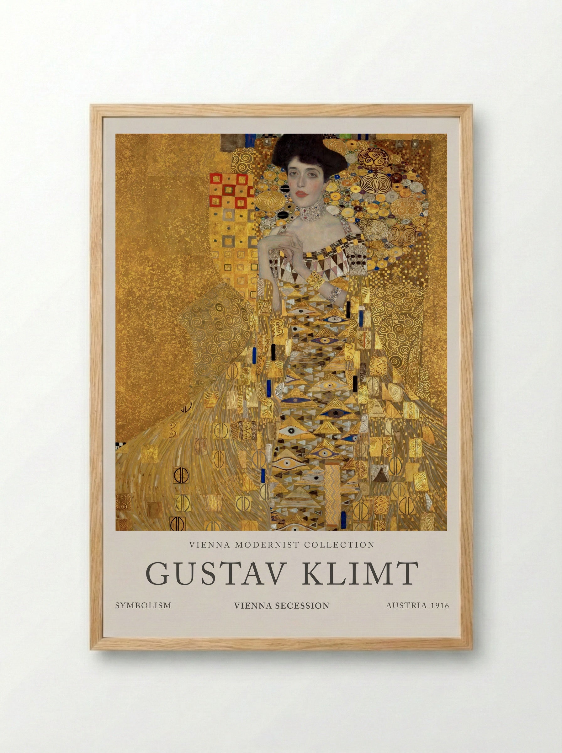 Adele Bloch-Bauer I - Gustav Klimt - Framed Print Wood