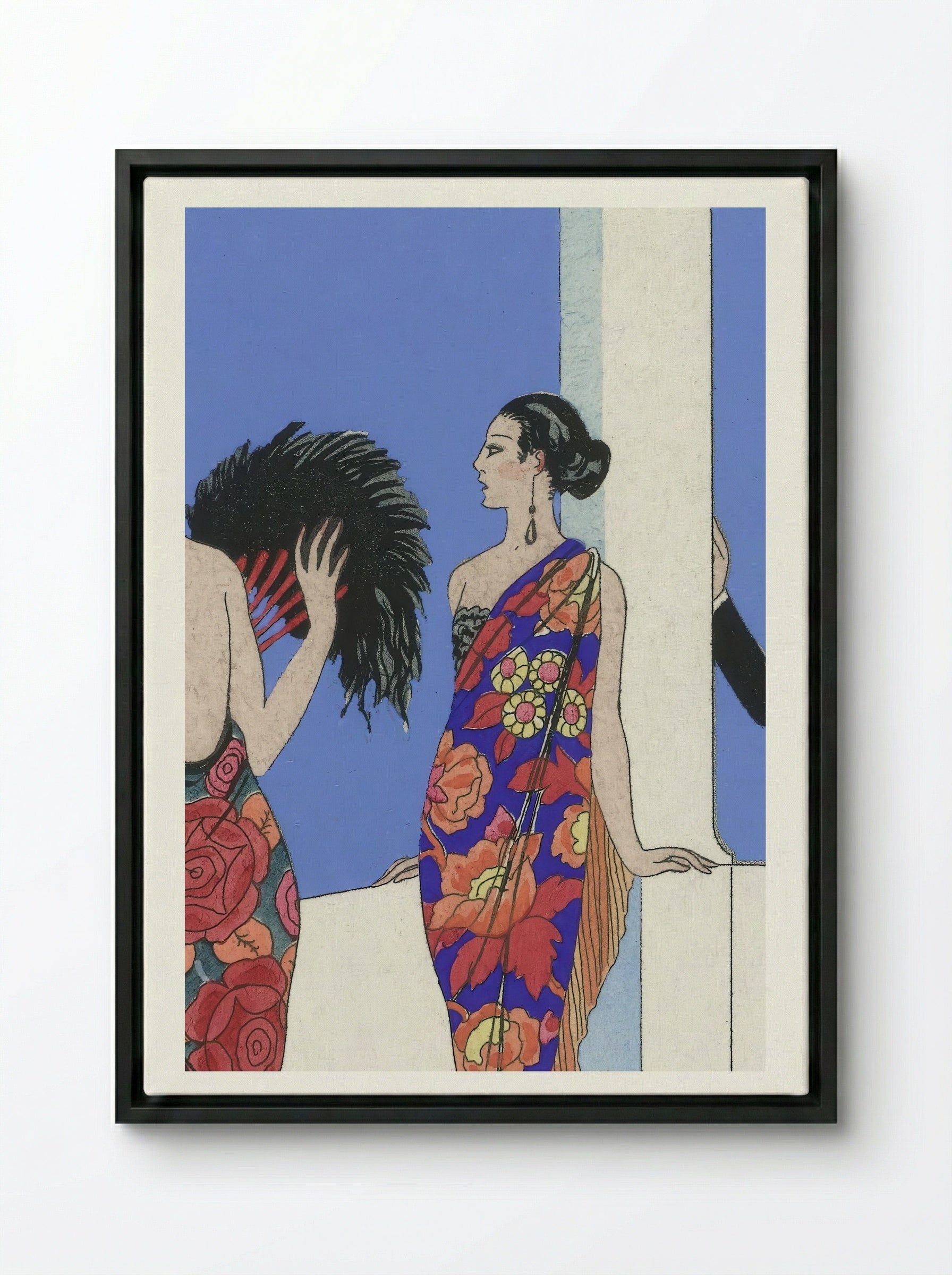 Le Goût des Châles - George Barbier - Framed Canvas Black
