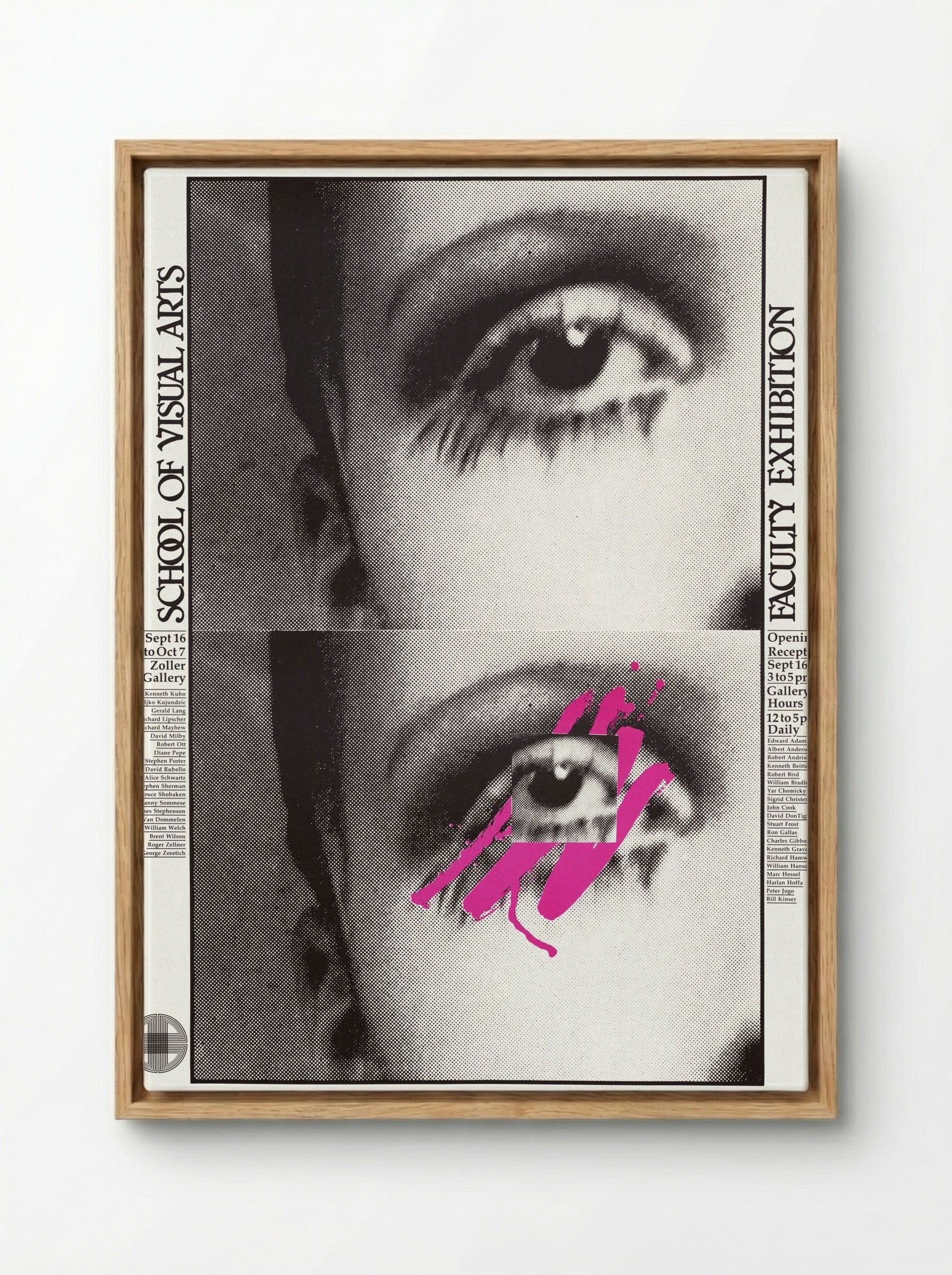 School of Visual Arts Faculty Exhibition Poster - Fine Art Print - Framed Canvas Wood