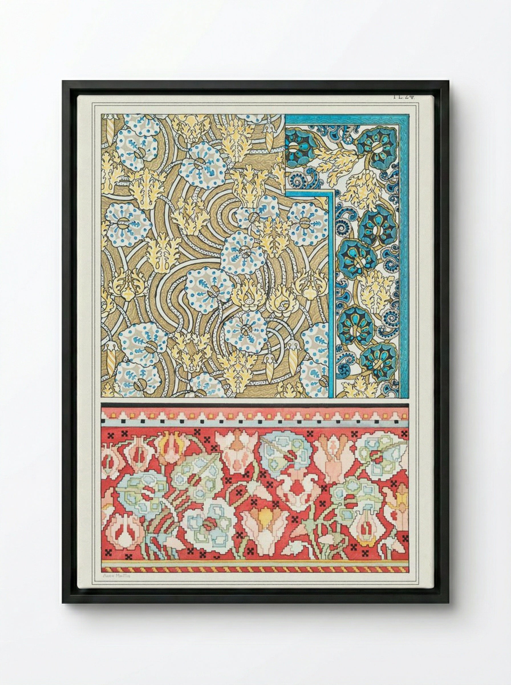 Cyclamen, from 'La Plante et ses Applications ornementales' - Maurice Pillard Verneuil - Framed Canvas Black