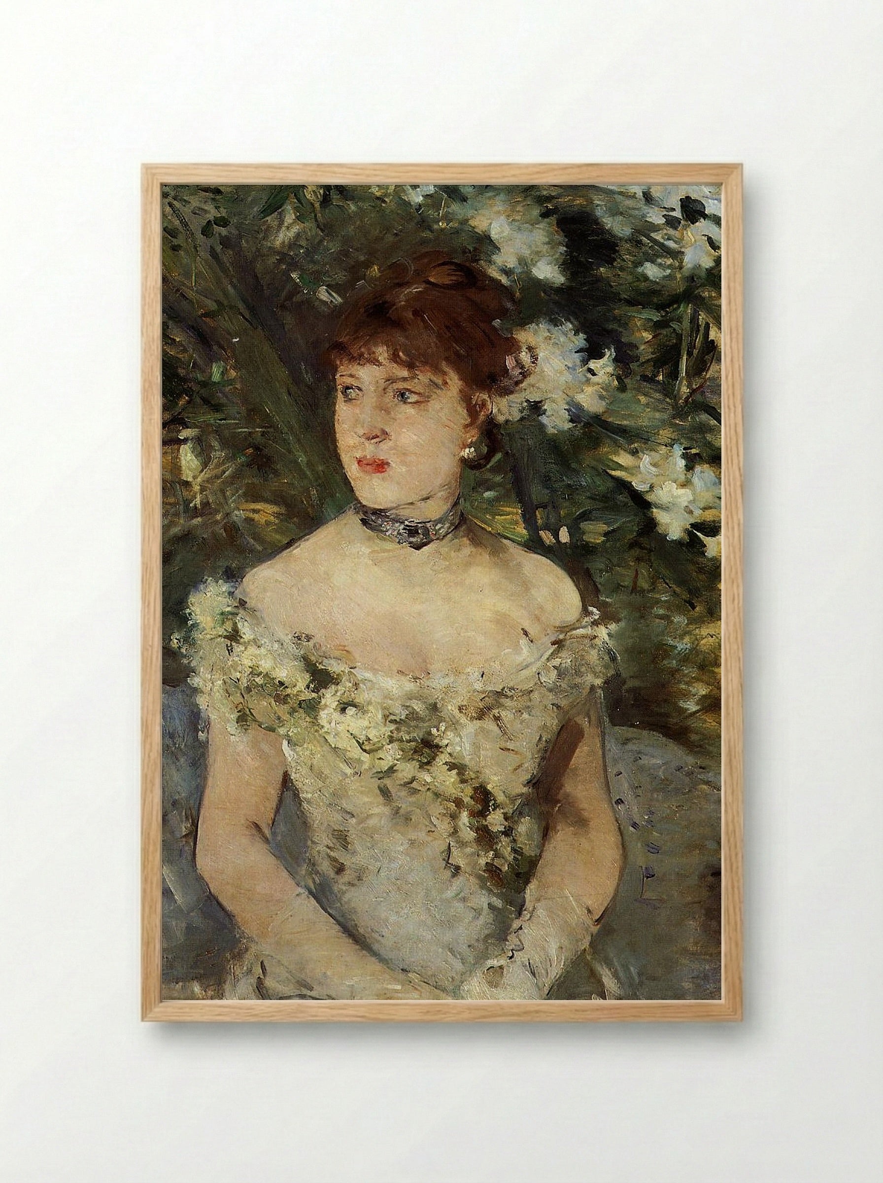 Young Girl in a Ball Gown - Berthe Morisot - Framed Print Wood