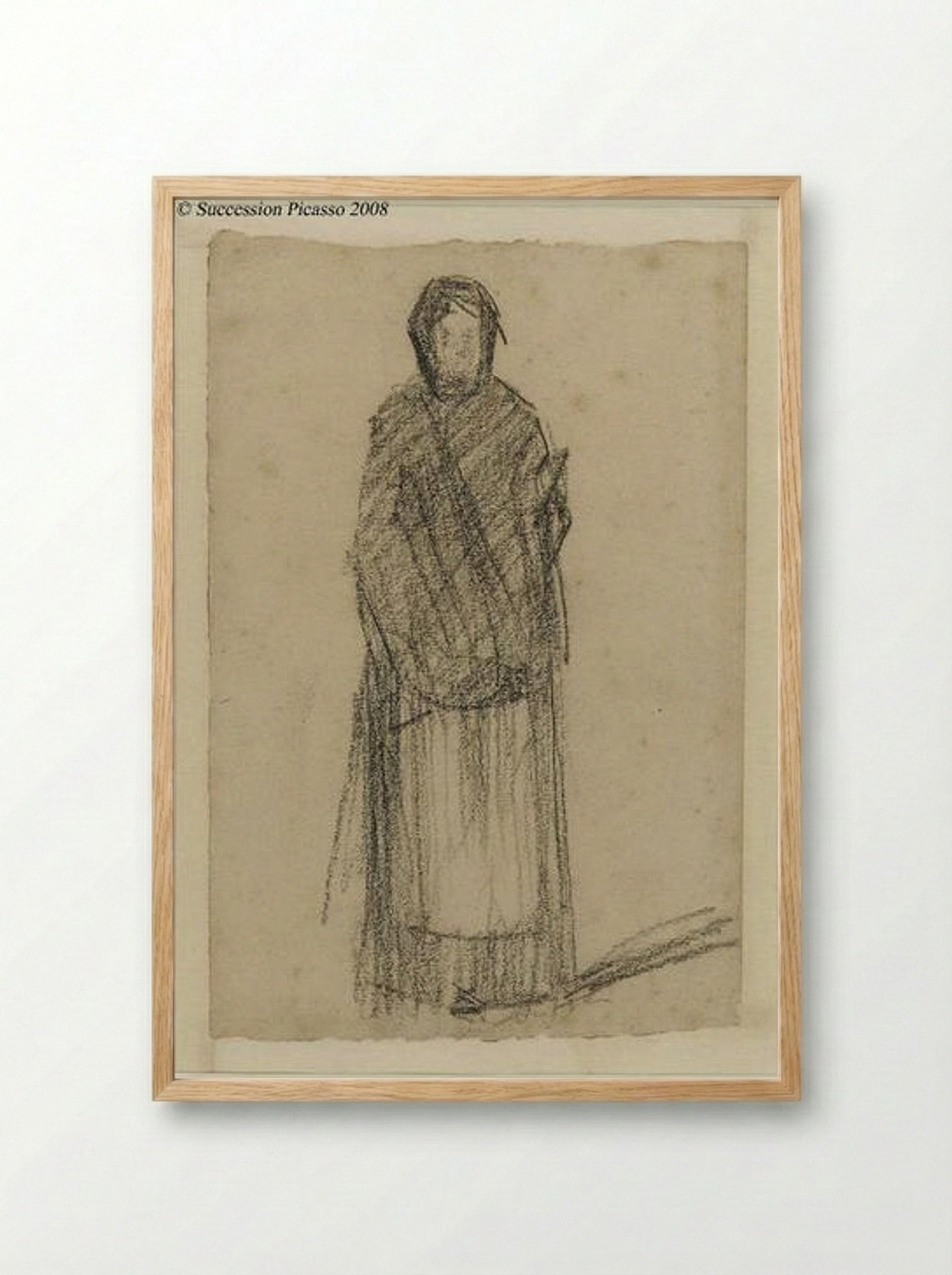 Study of a Standing Woman - Pablo Picasso - Framed Print Wood