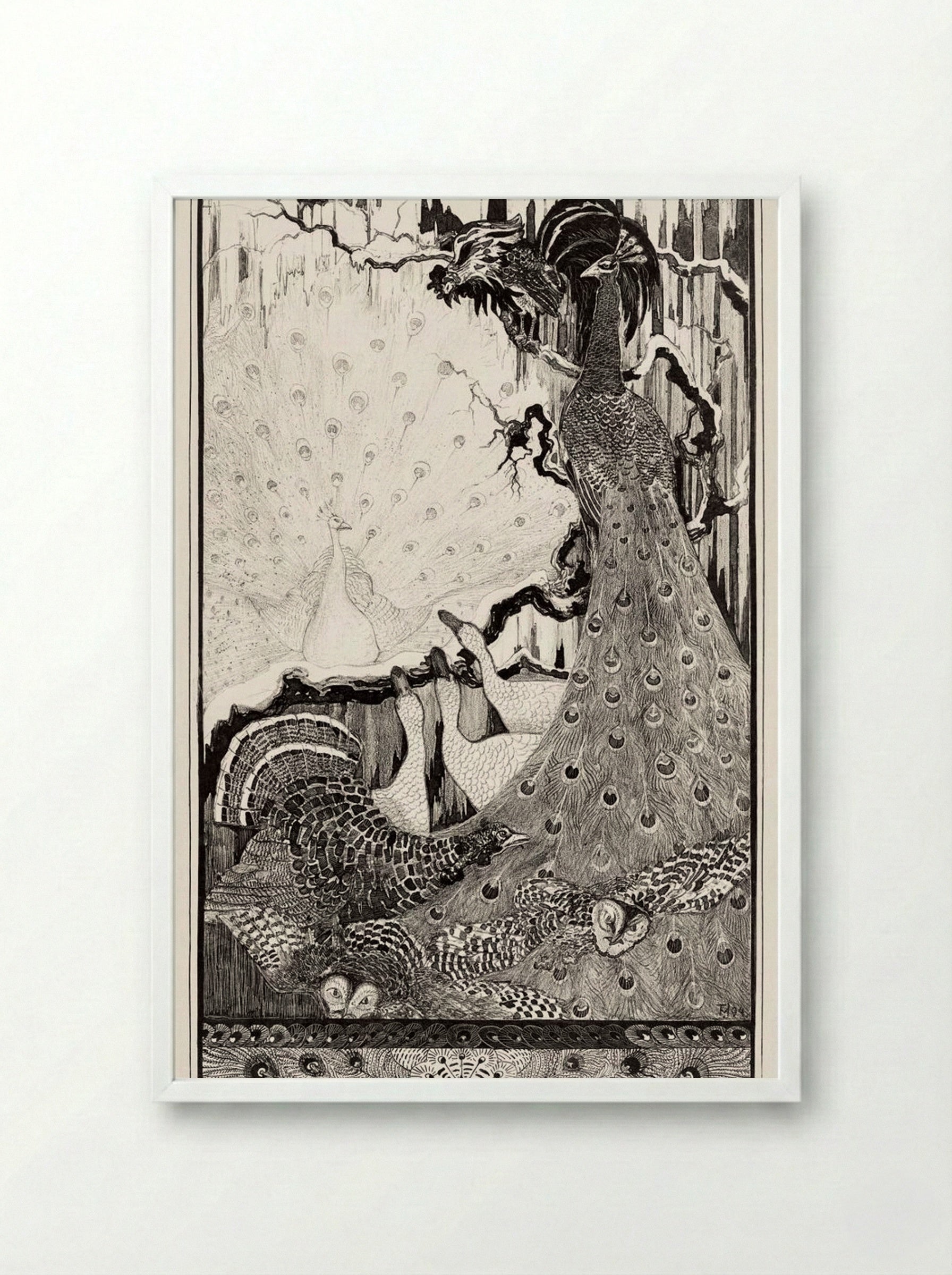 Nieuwjaar (New Year) - Theo van Hoytema - Framed Print White