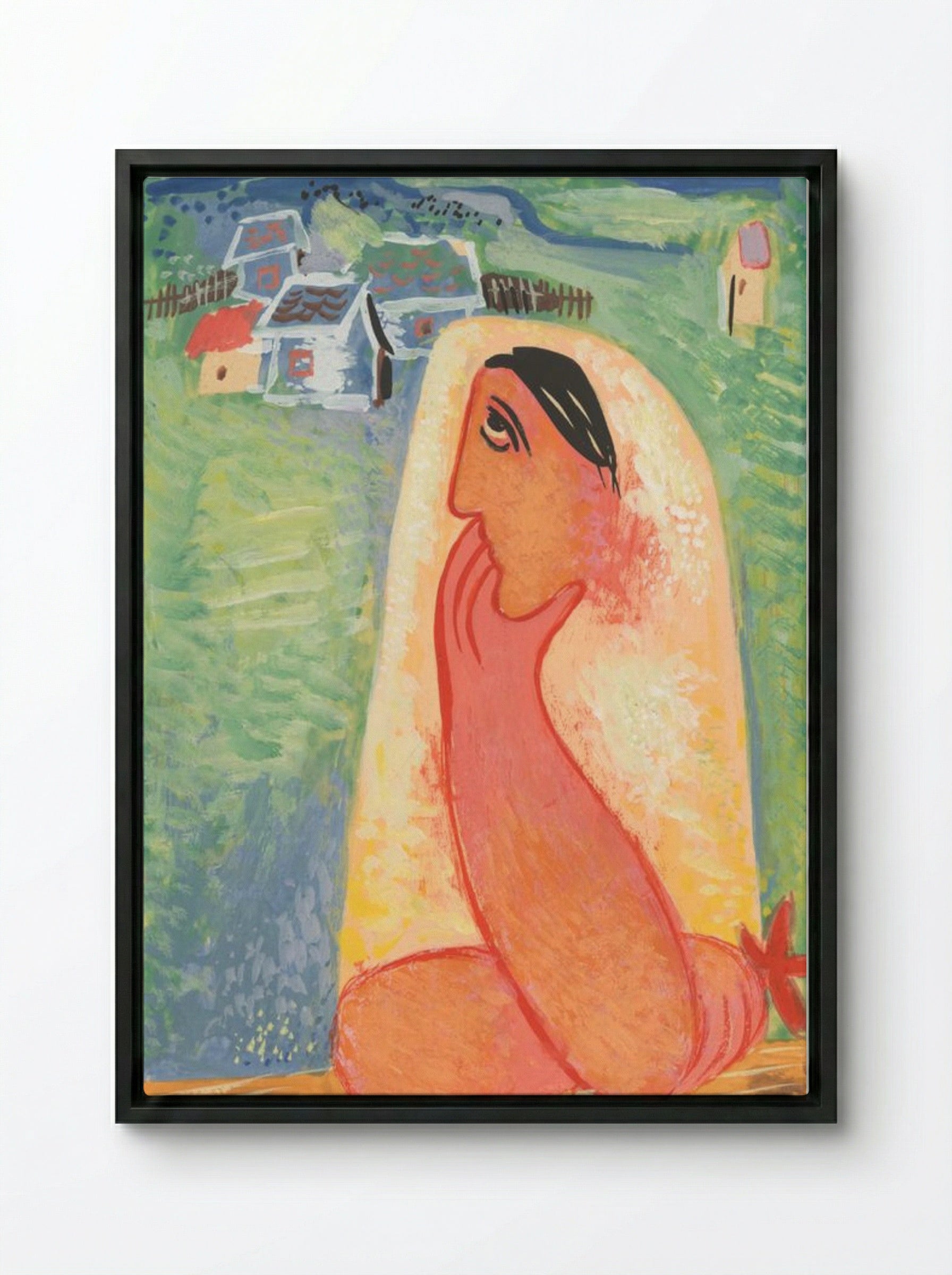 Villager - Mikuláš Galanda - Framed Canvas Black