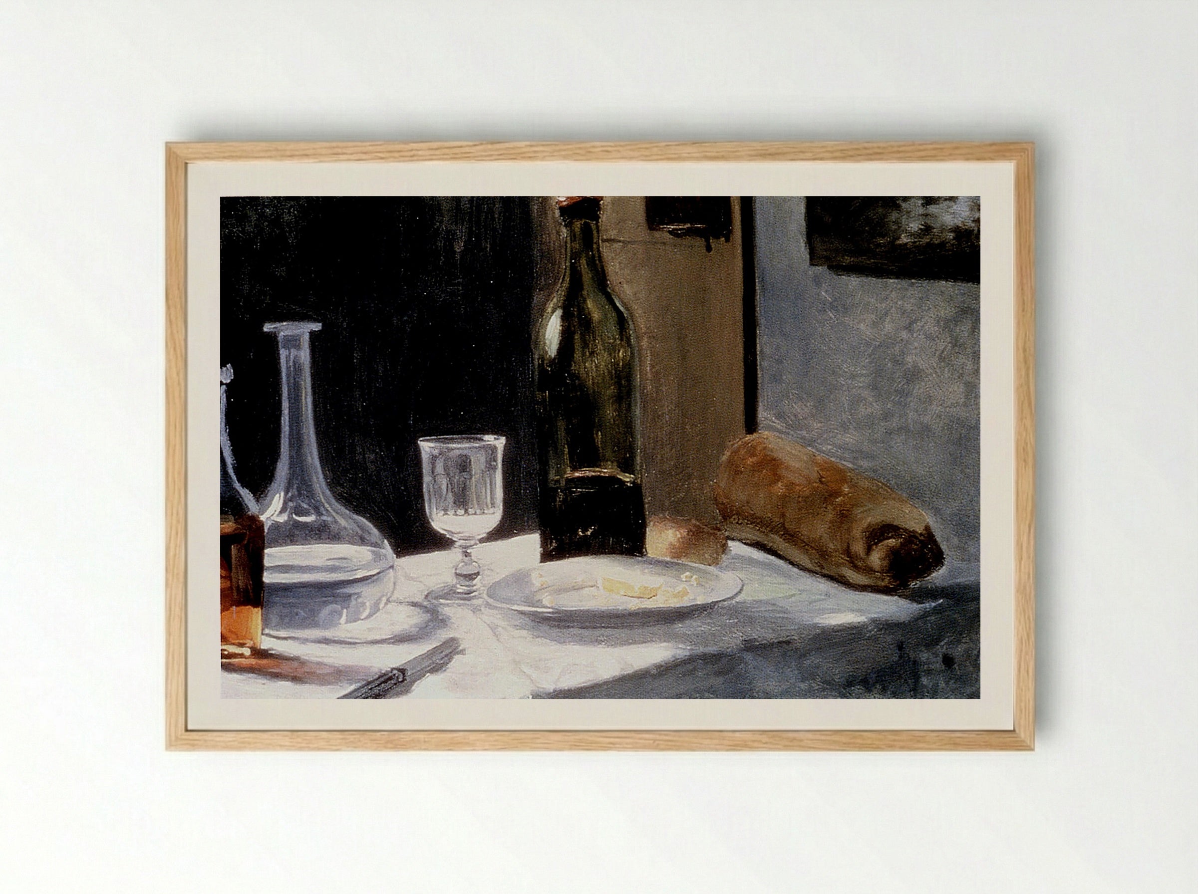 Still Life with Bottles - Édouard Manet - Framed Print Wood