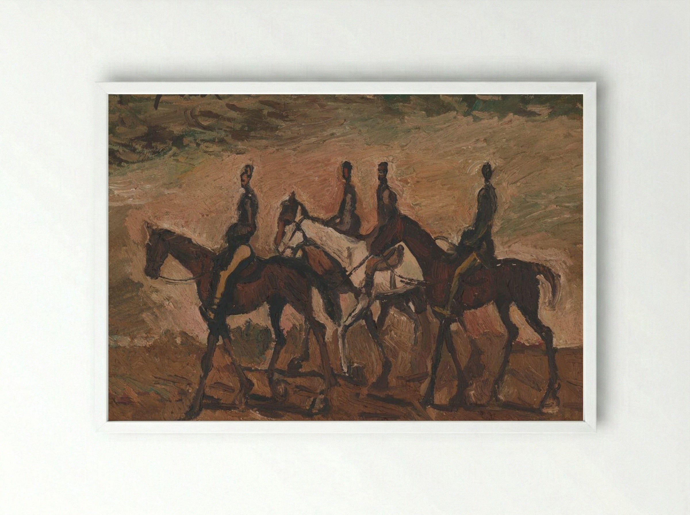 Horse Patrol - Cyprián Majerník - Framed Print White