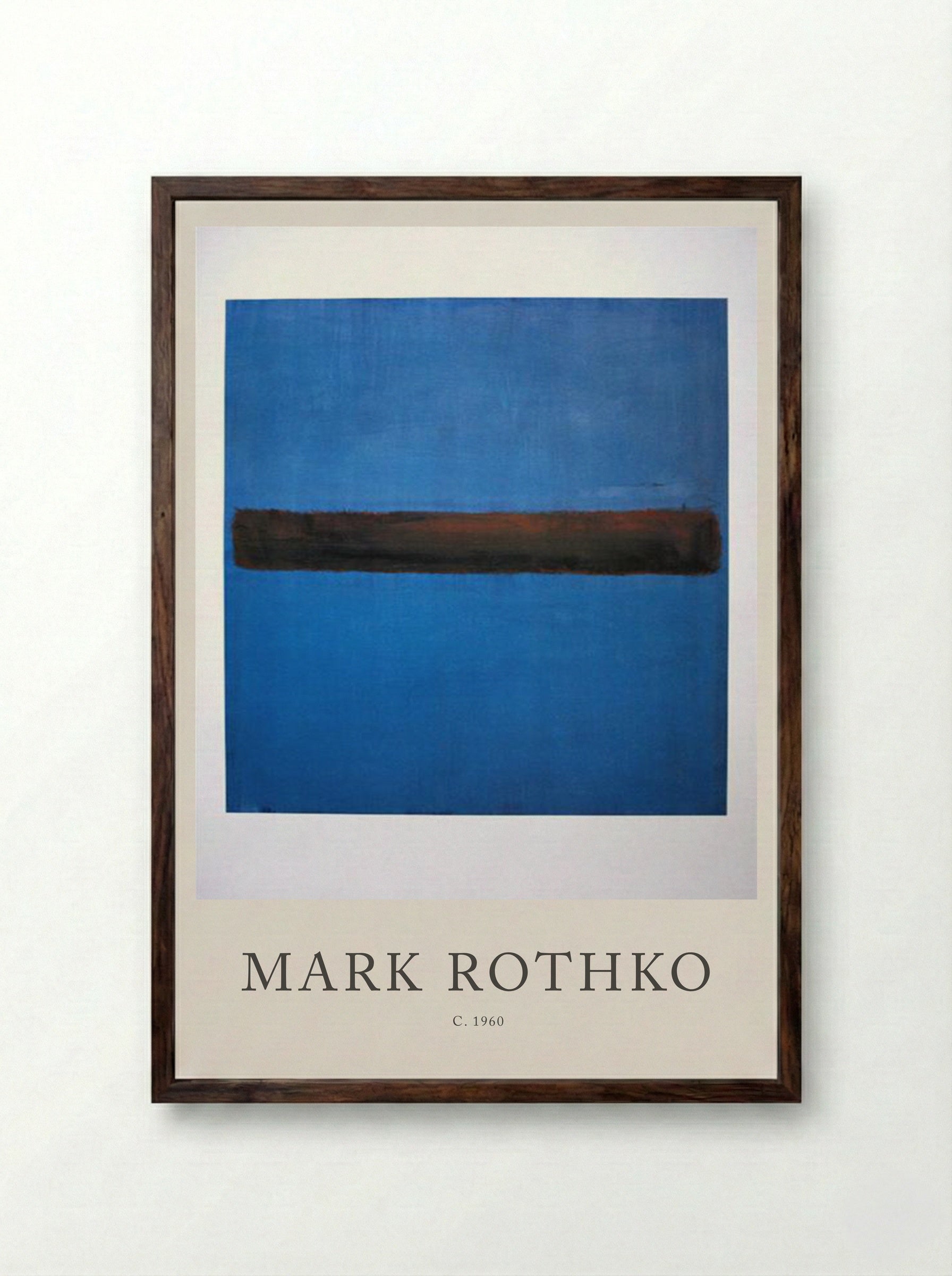 Untitled (Blue and Brown) - Mark Rothko - Framed Print Dark Wood