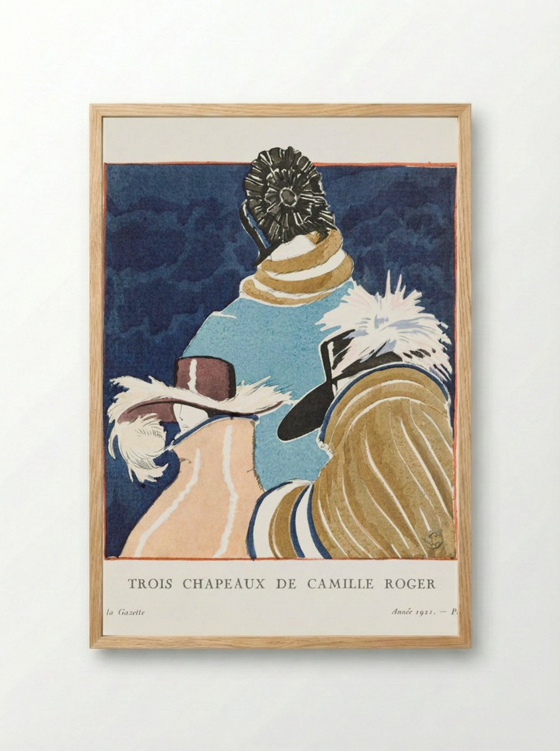 Accessories: Trois Chapeaux de Camille Roger - Porter Woodruff - Framed Print Wood