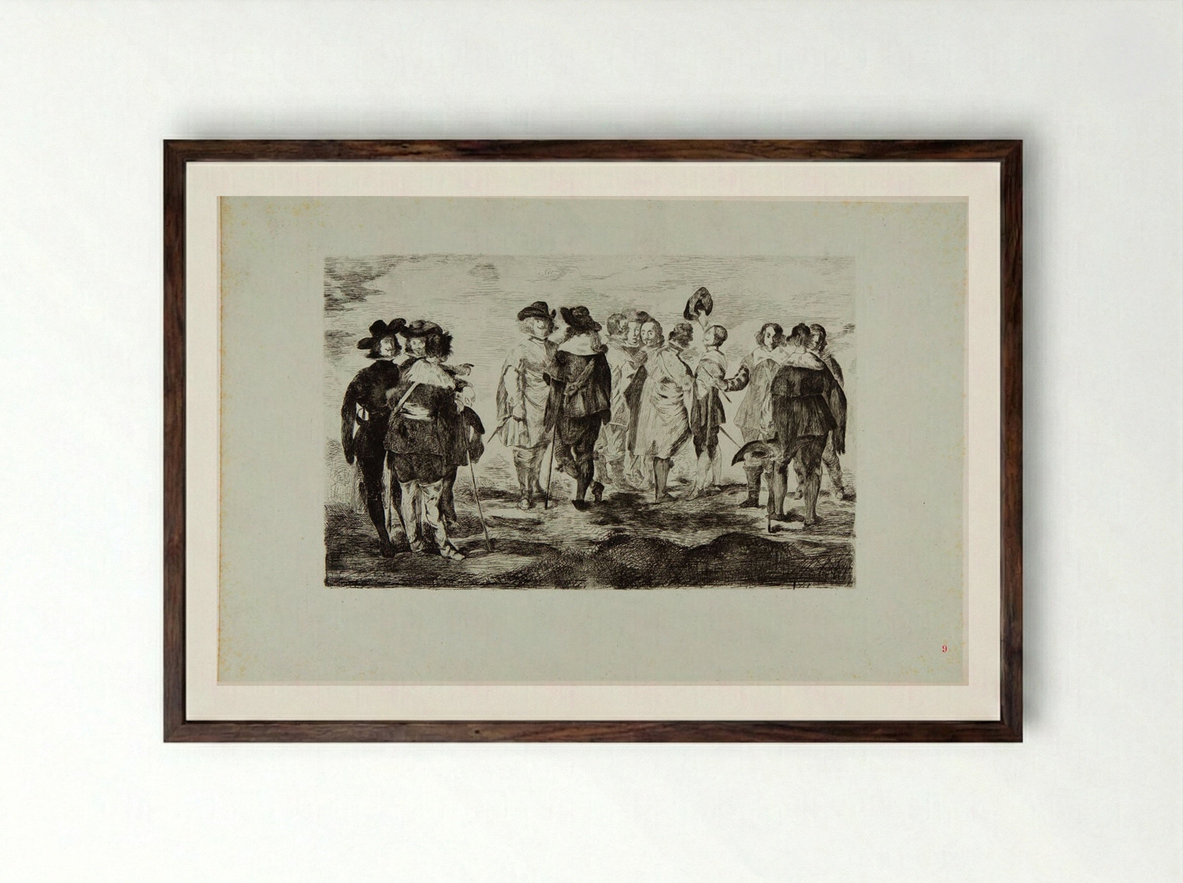 The Little Cavaliers - Édouard Manet - Framed Print Dark Wood