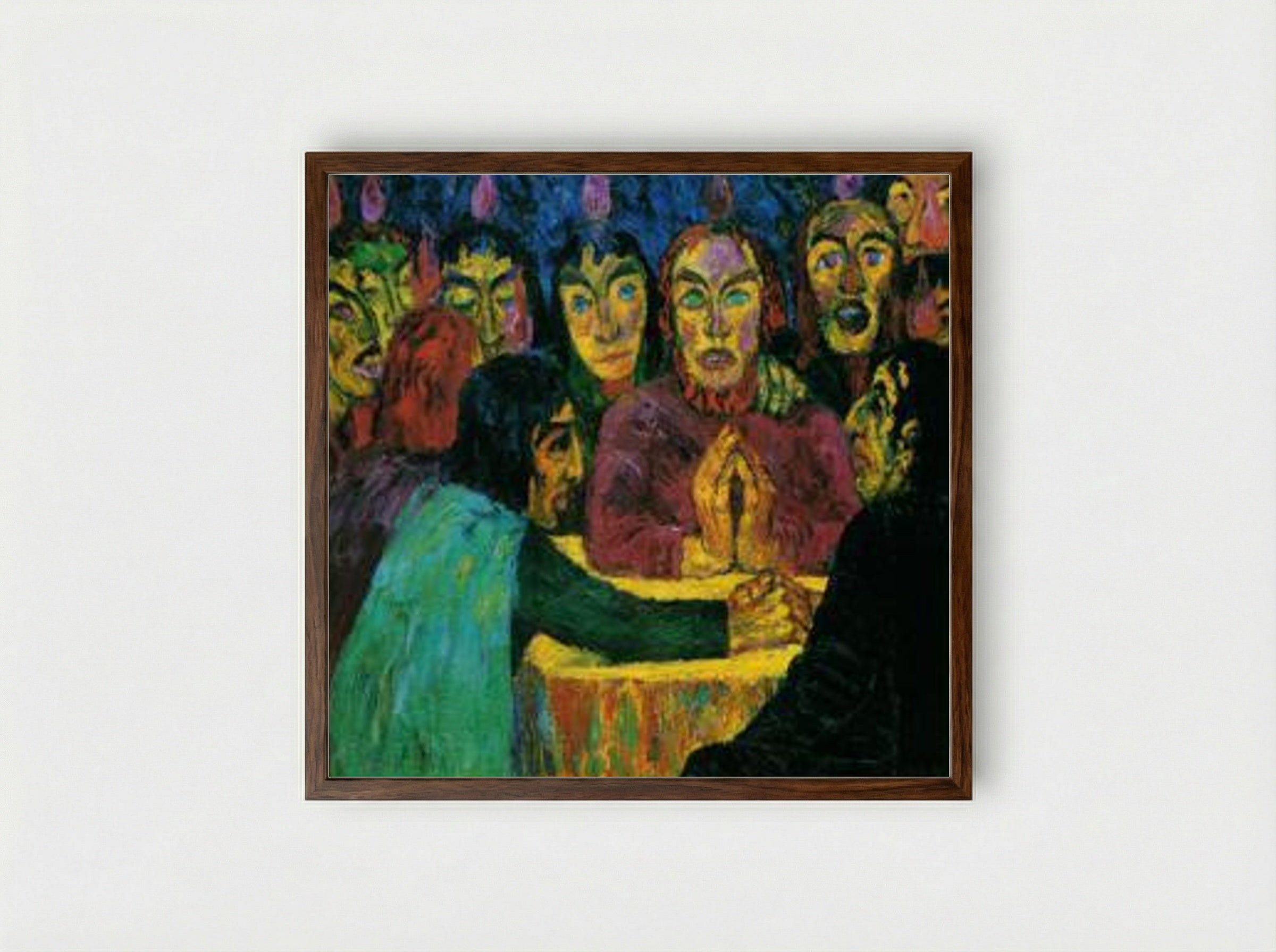 Pentecost - Emil Nolde - Framed Print Dark Wood